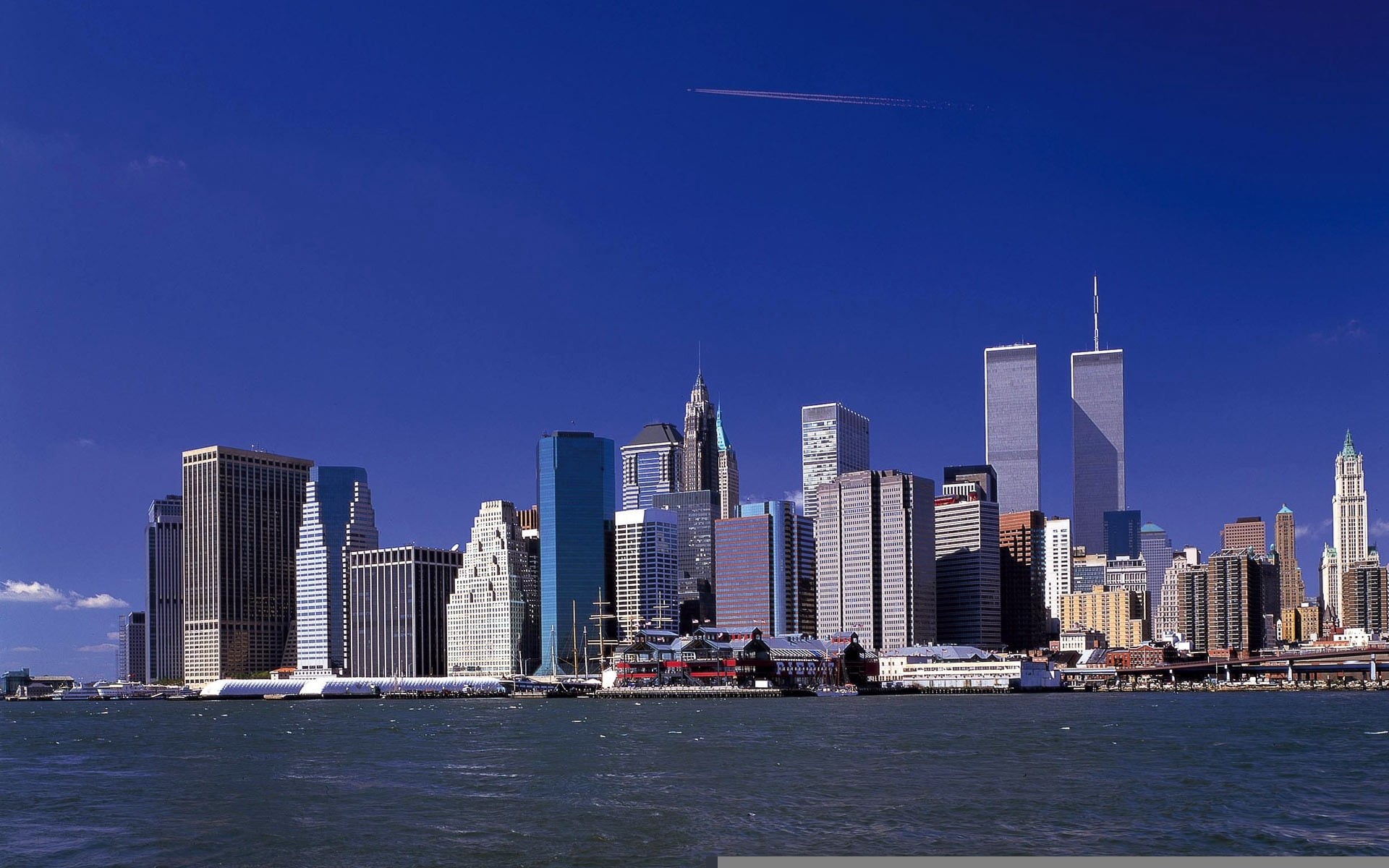 hudson River, building, harbor, lower Manhattan, built Structure, manhattan - New York City, skyscraper, 1080P, outdoors, urban Scene, buildings, cityscape, HD Wallpaper