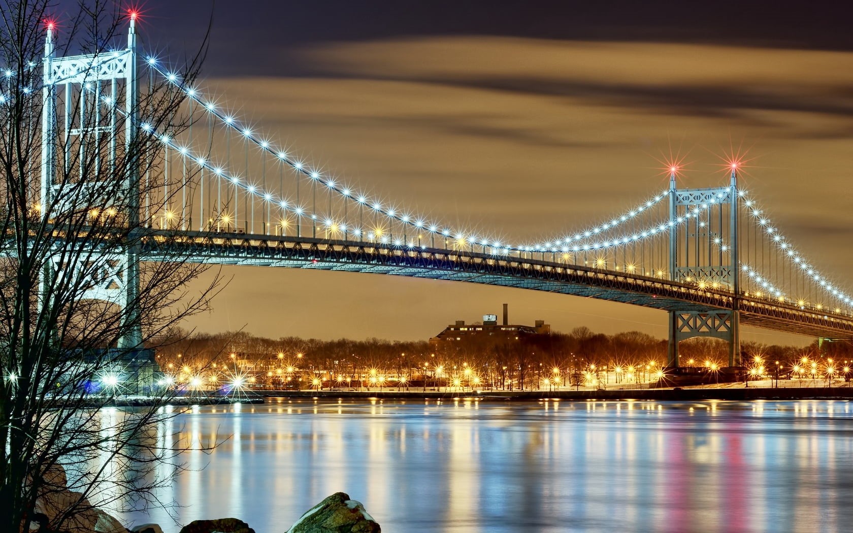 lower Manhattan, manhattan Bridge, street Light, east River, water, built Structure, urban Skyline, gray, brooklyn Bridge, uSA, famous Place, reflection, HD Wallpaper