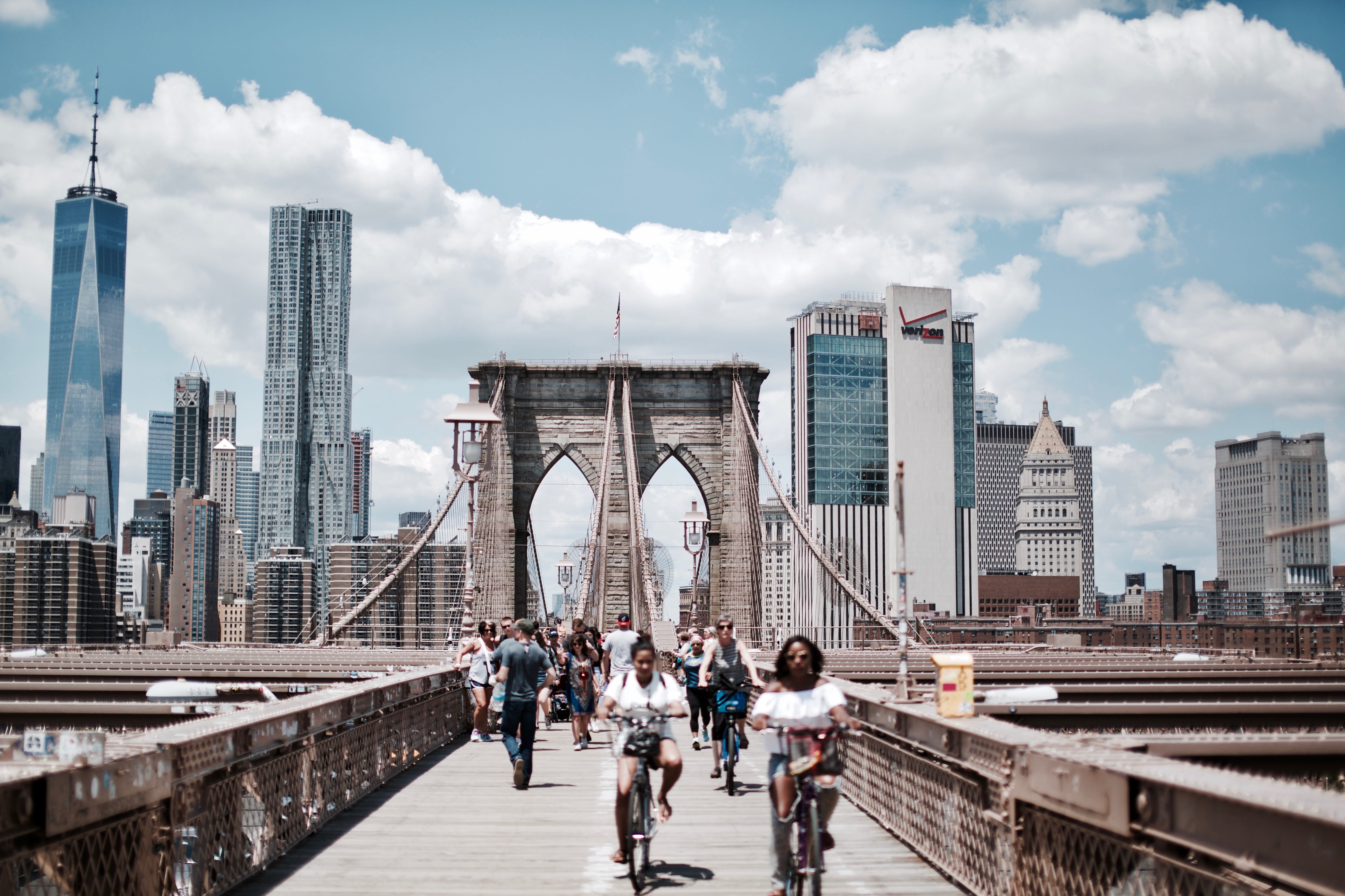 freedom Tower - New York, city skyline, travel, summer, tower, biking, 5K, walking, travel Destinations, people, american, modern, brooklyn - New York, HD Wallpaper