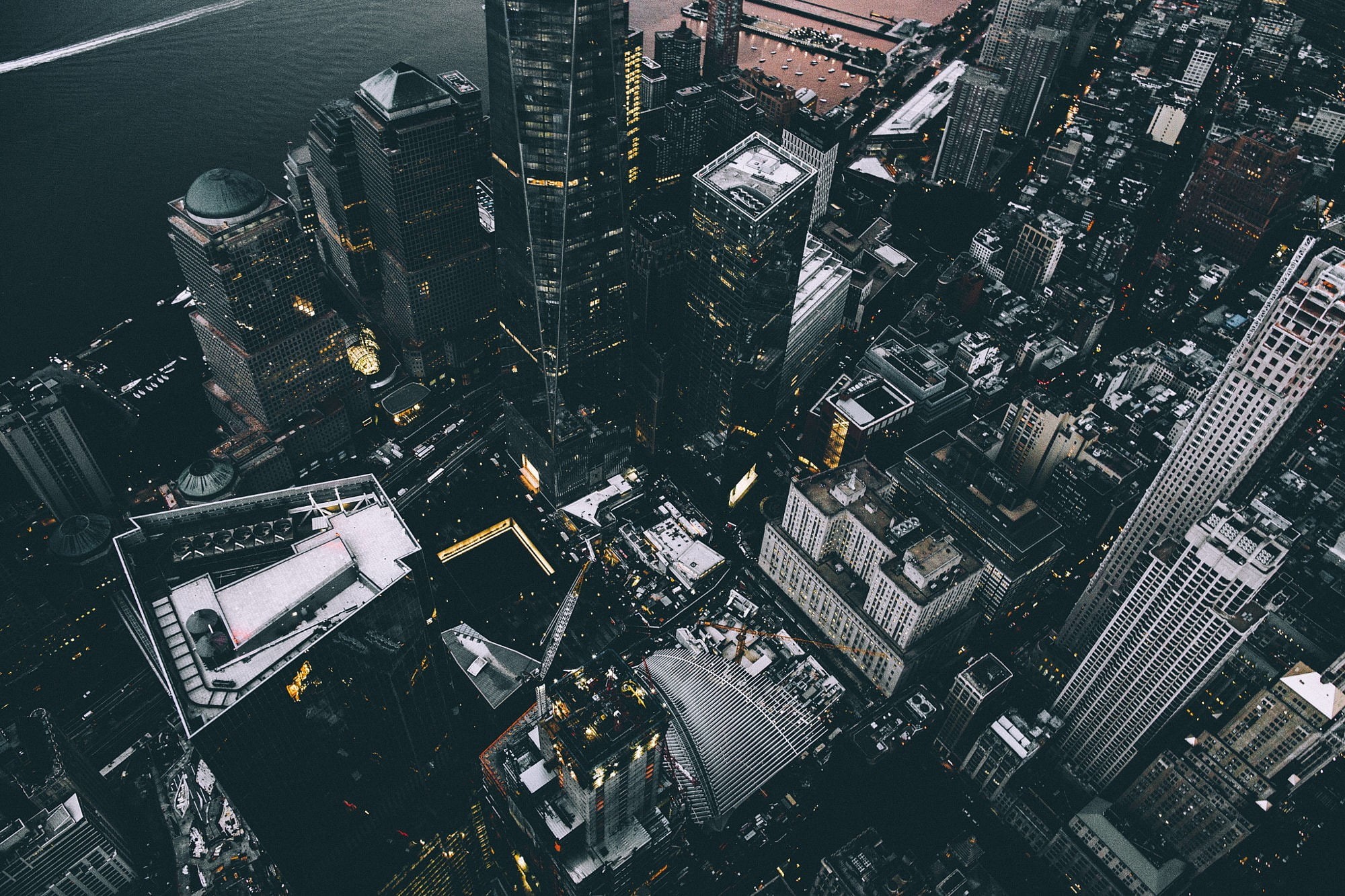 cityscape, 1080P, aerial view, One World Trade Center, New York City, Manhattan, memorial, skyscraper, HD Wallpaper