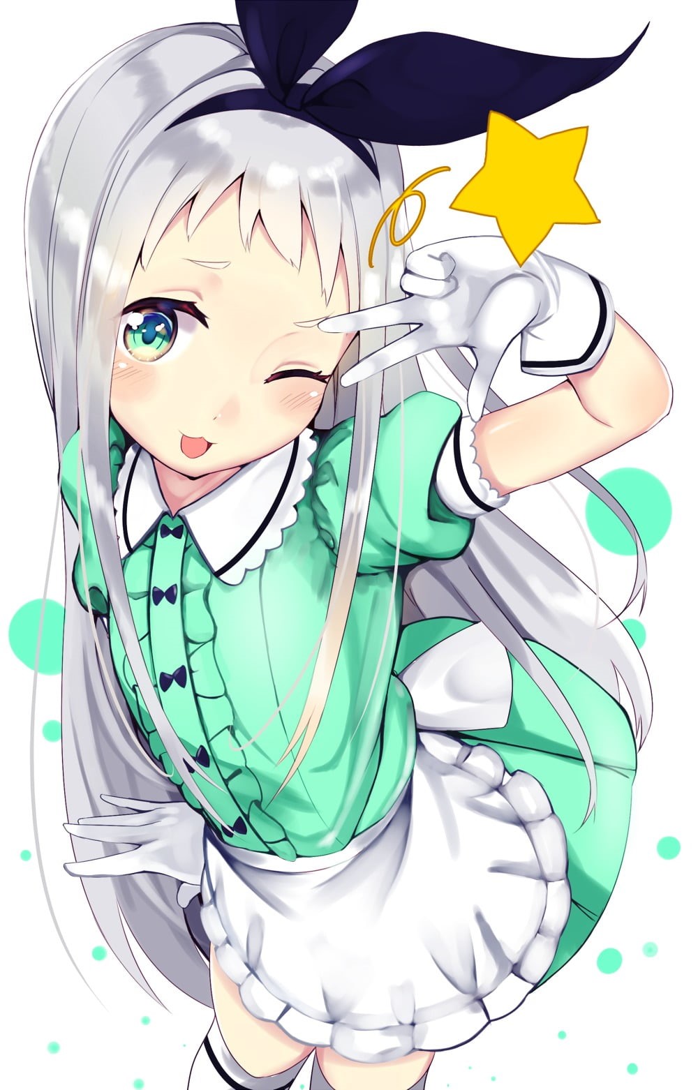 anime boys, portrait, happiness, woman, clothing, females, BLEND-S, women, close-up, 720P, green, dress, emotion, child, cute, white, indoors, performance, Phone HD Wallpaper