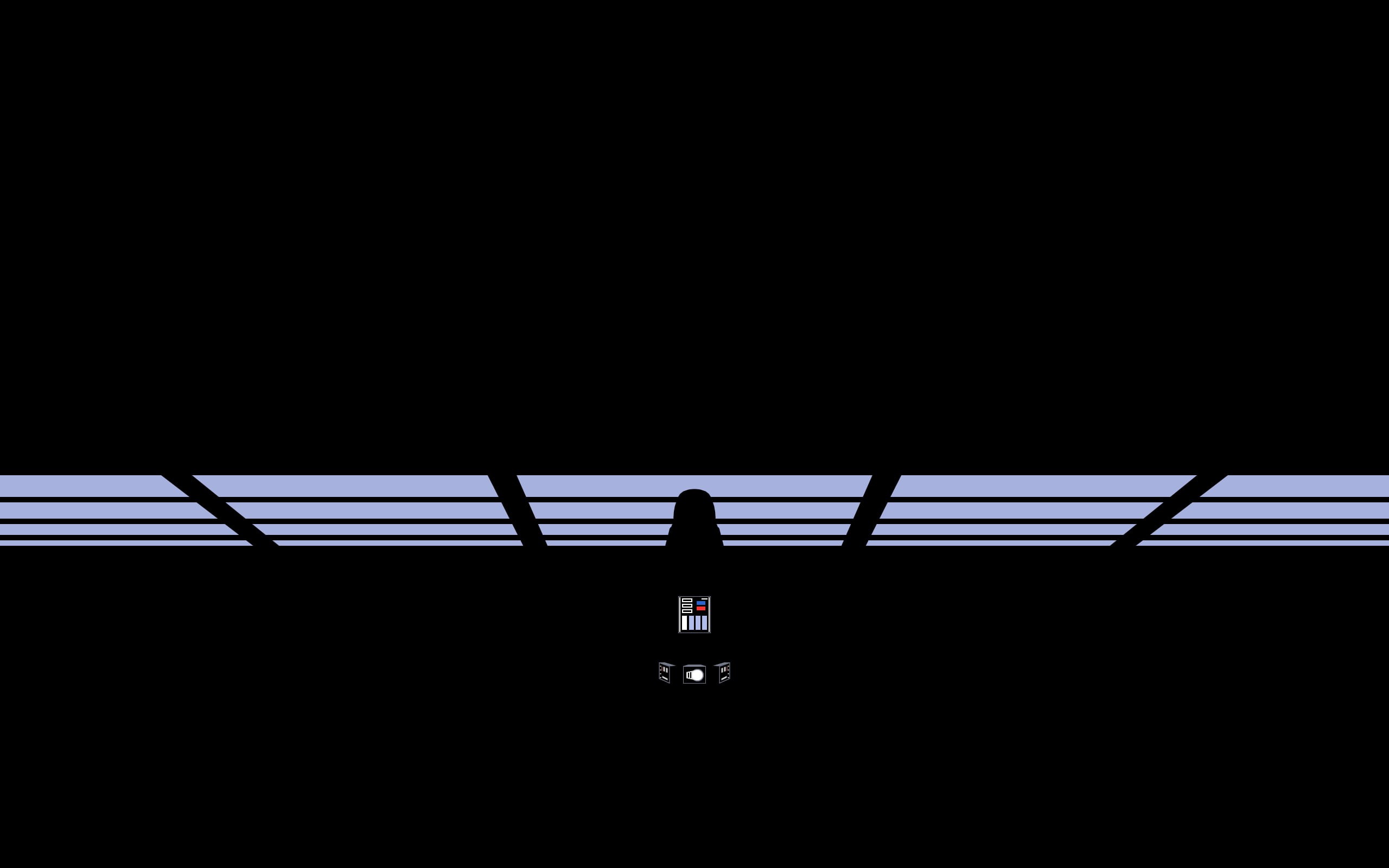 black background, railing, illuminated, low angle view, pattern, Star Wars, darth, architecture, indoors, built structure, dark, photo, electricity, lighting equipment, HD Wallpaper