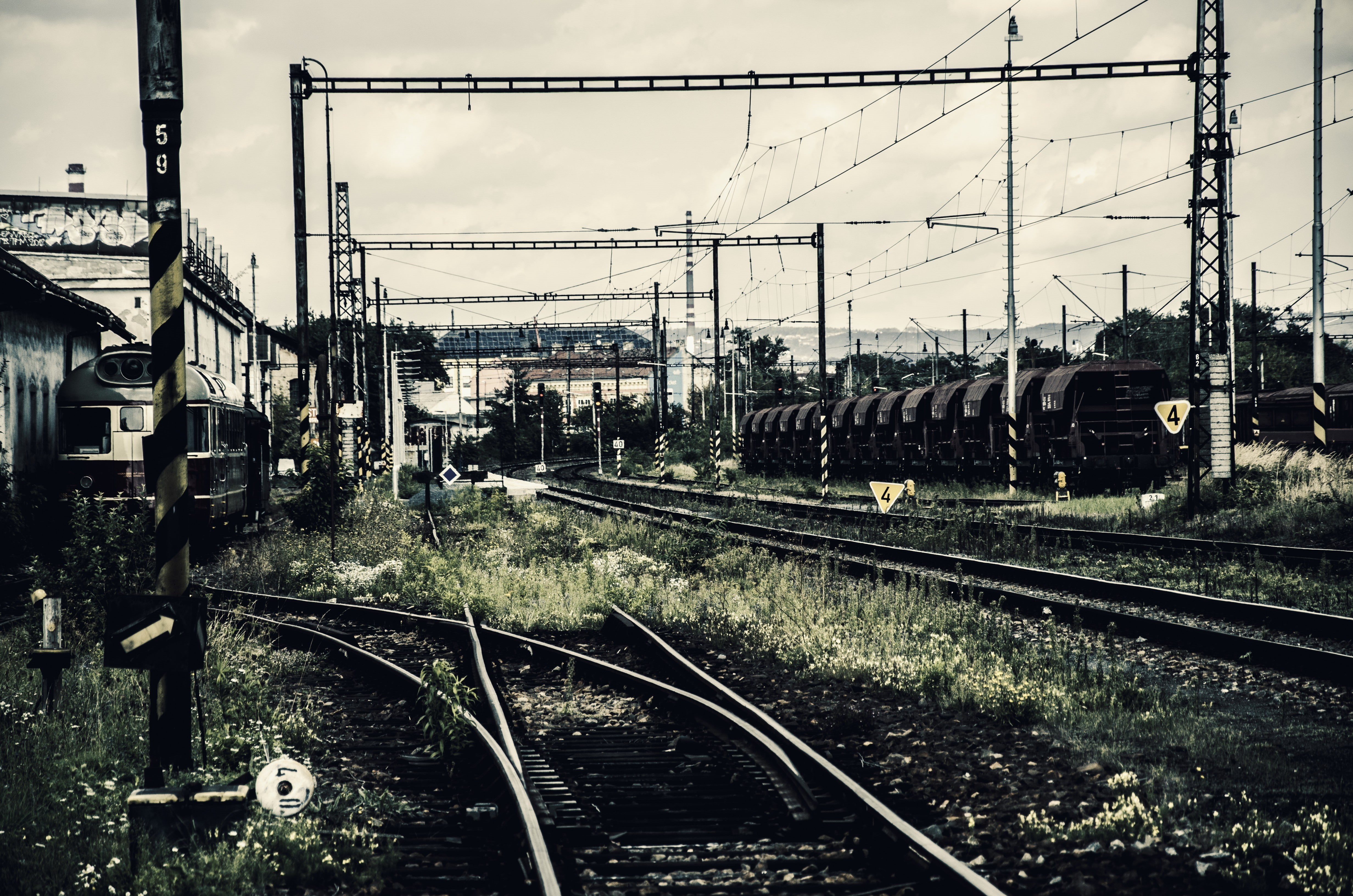 mode of transportation, technology, architecture, cable, track, power line, outdoors, 4K, train - vehicle, sky, rust, electricity pylon, transportation, HD Wallpaper