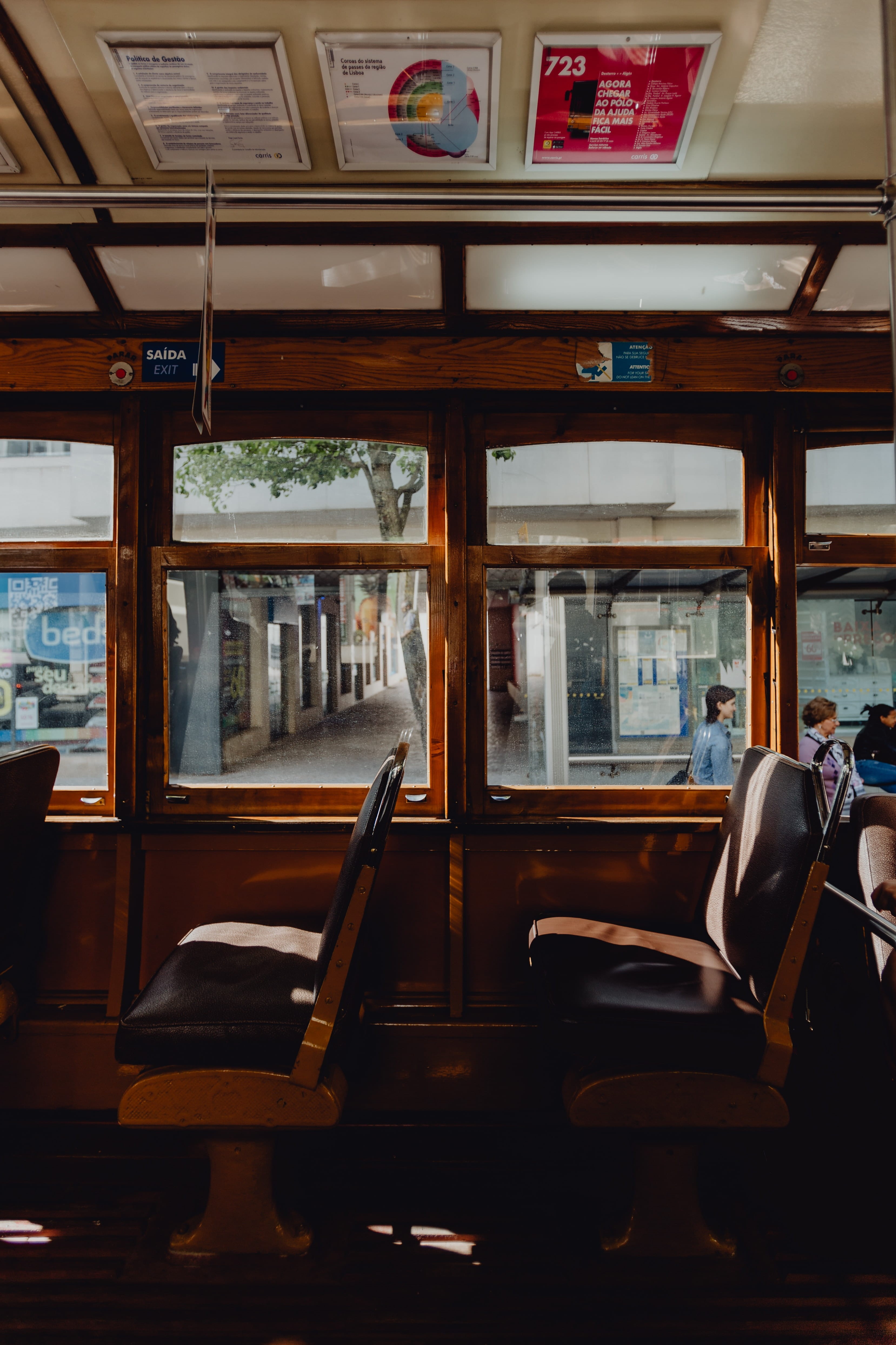 transparent, absence, land vehicle, indoors, famous, transportation, travel, subway train, vehicle interior, street, empty, window, bus, 4K, glass - material, Phone HD Wallpaper