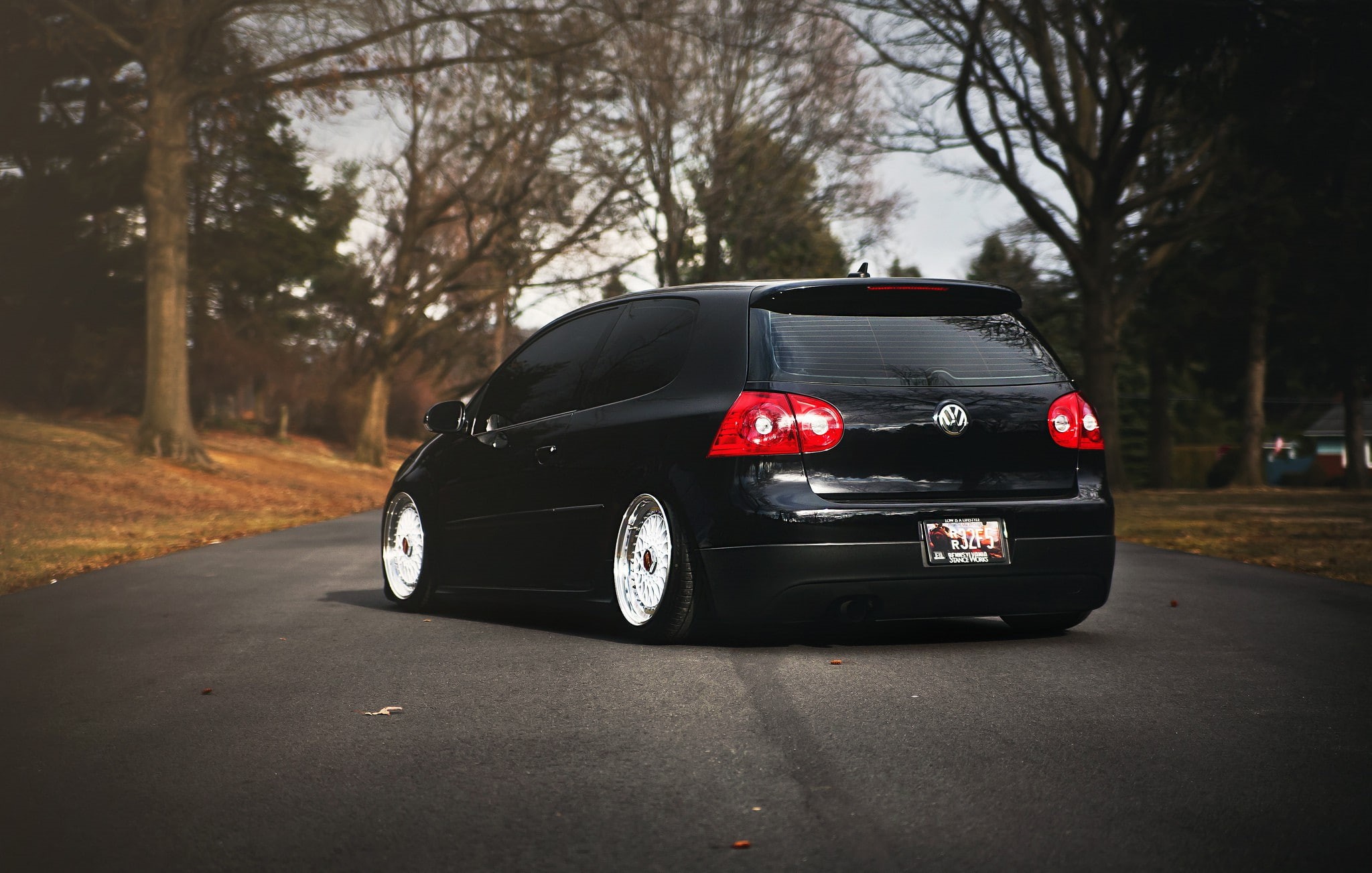 door, golf 5, black, hatchback, volkswagen, golf, 1080P, gti, stance, HD Wallpaper
