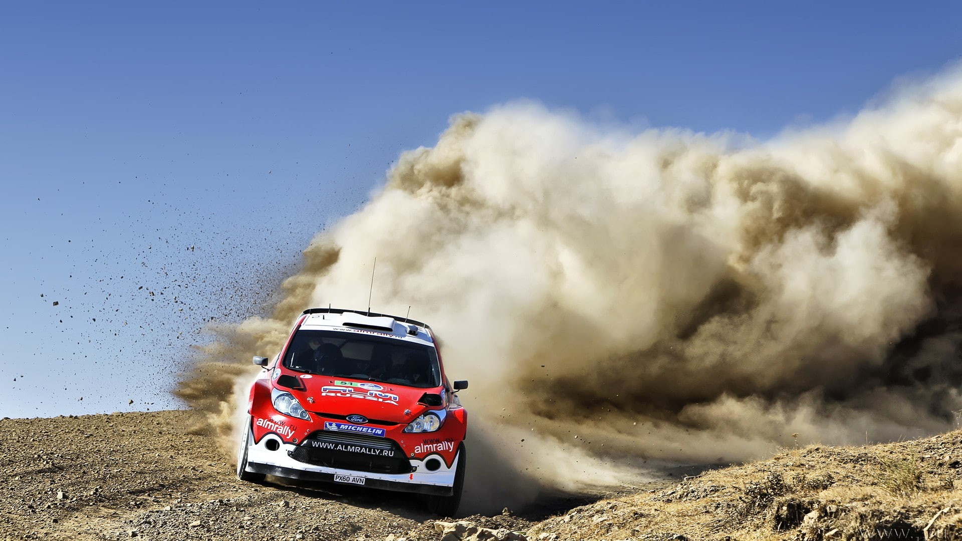 1080P, fiesta, hd, ford, rally, dust, cars, HD Wallpaper