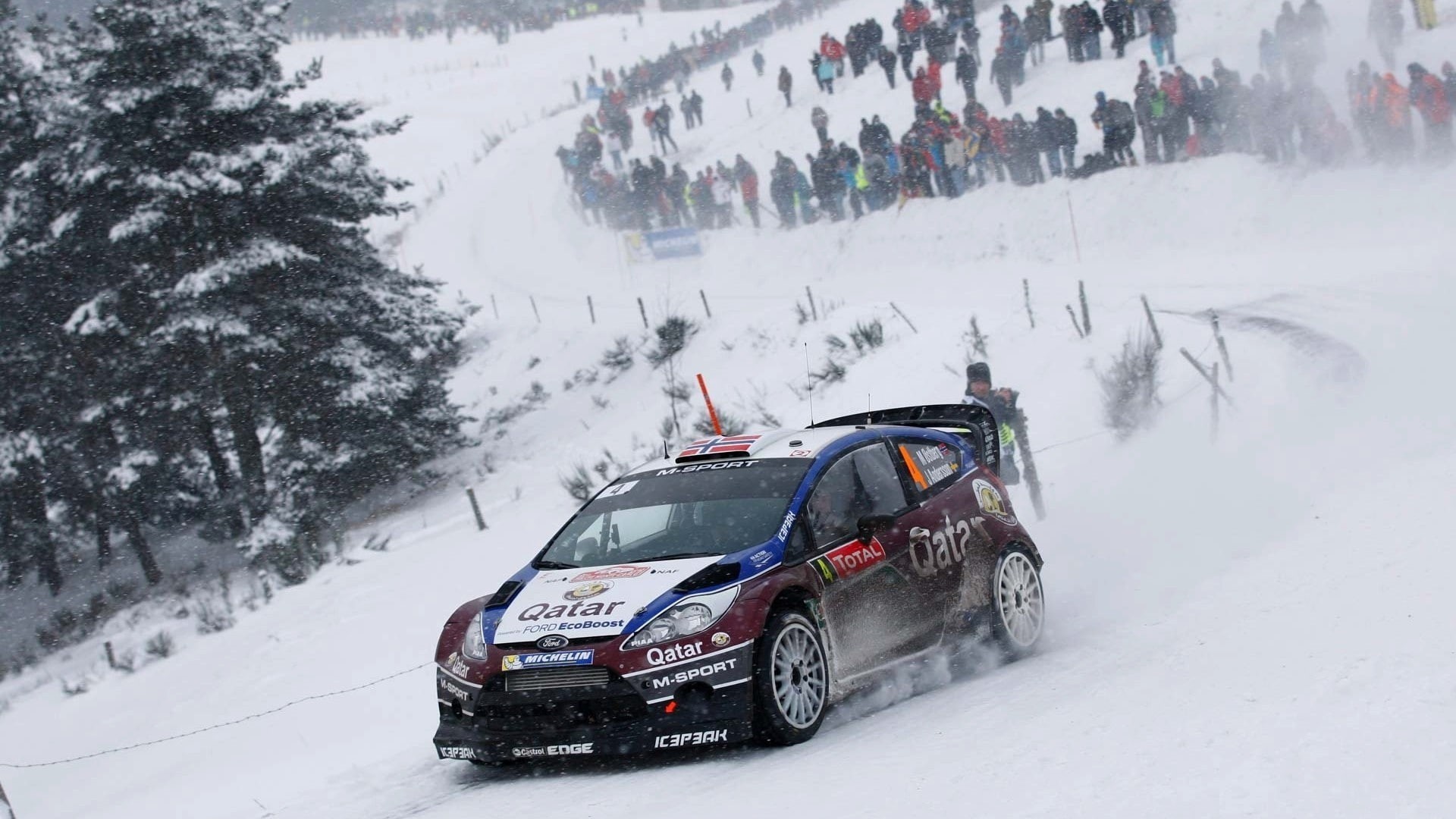 car, snowcapped mountain, Ford Fiesta, transportation, white color, sport, snow, outdoors, tree, nature, motor vehicle, land vehicle, scenics - nature, HD Wallpaper