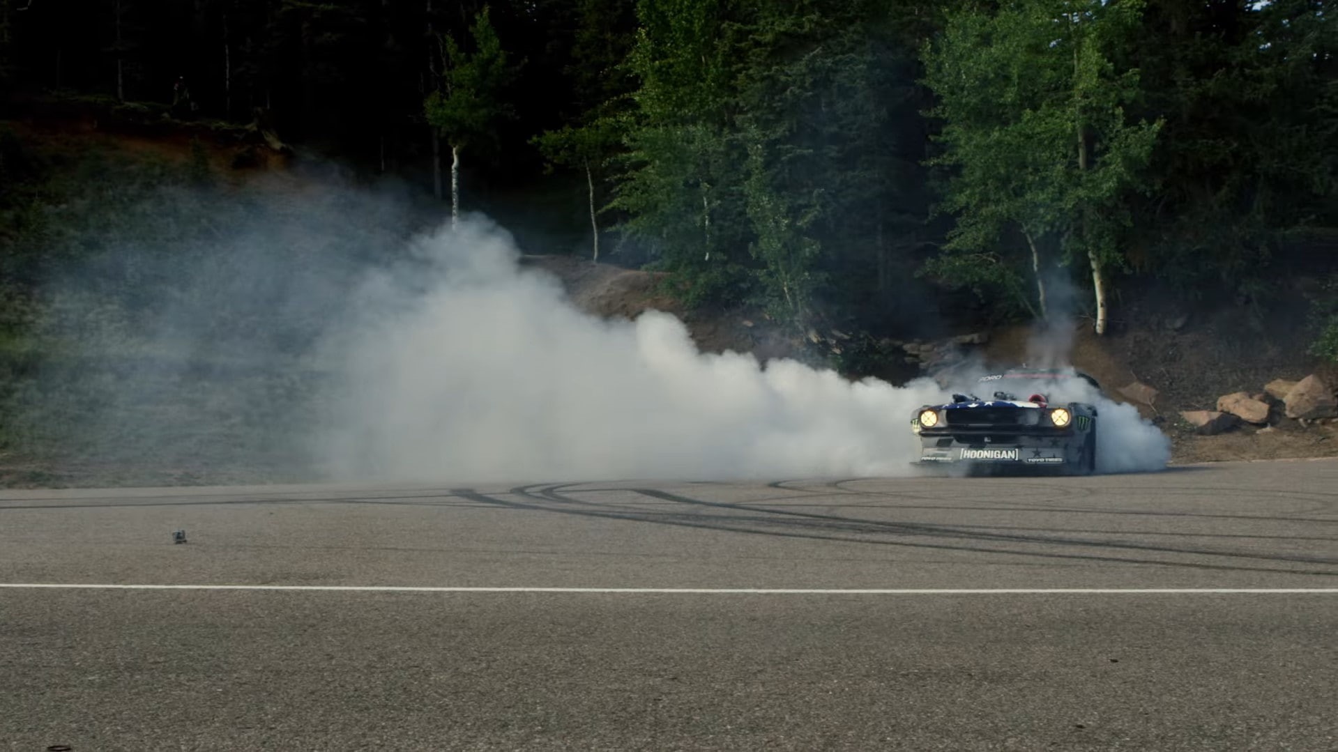forest, Drifting, 720P, car, Gymkhana, Climbkhana, hoonigan, Ford Mustang, HD Wallpaper