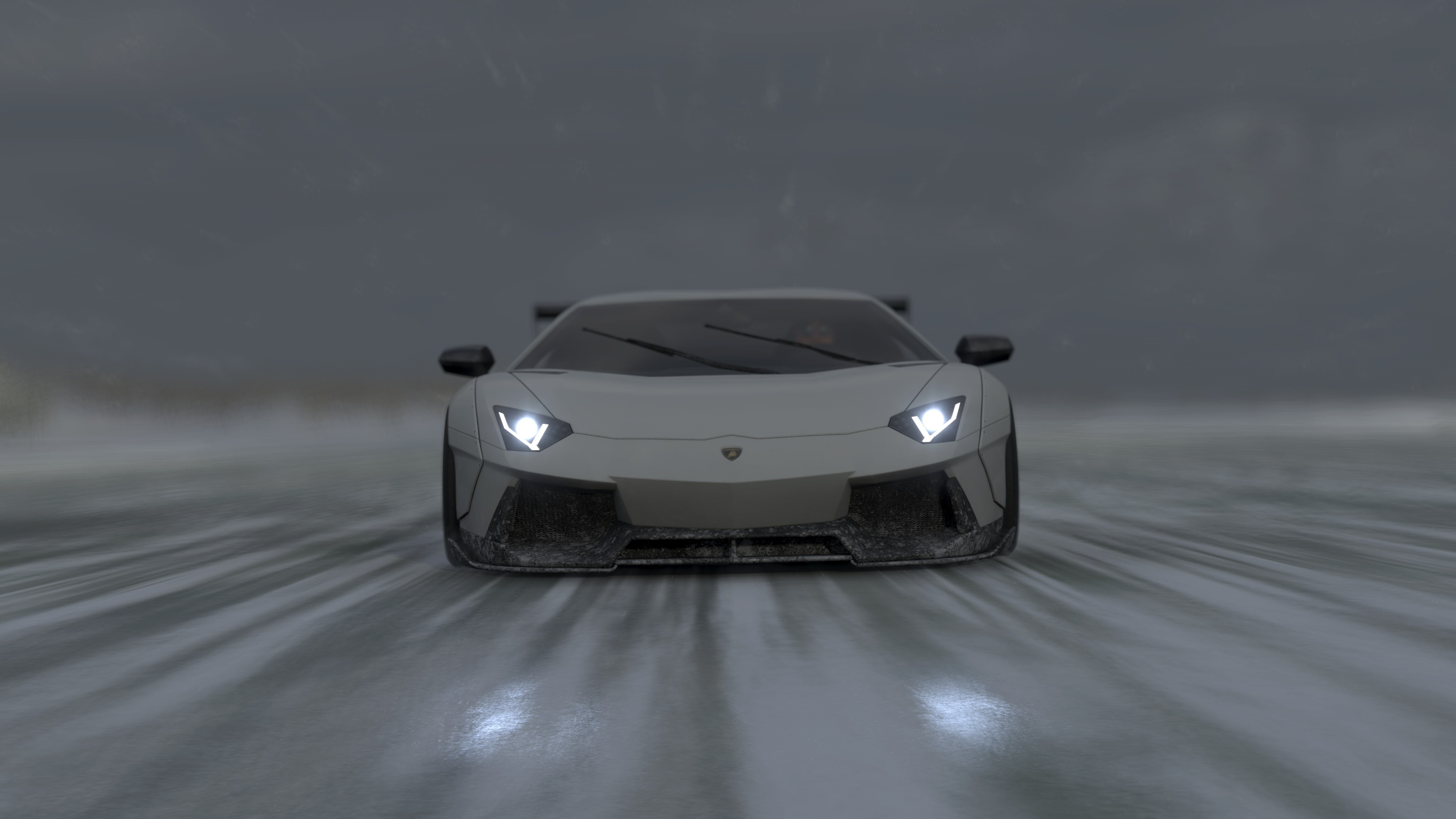 4K, Ferrari, vehicle, snow, Forza Horizon 4, road, video games, Forza, HD Wallpaper