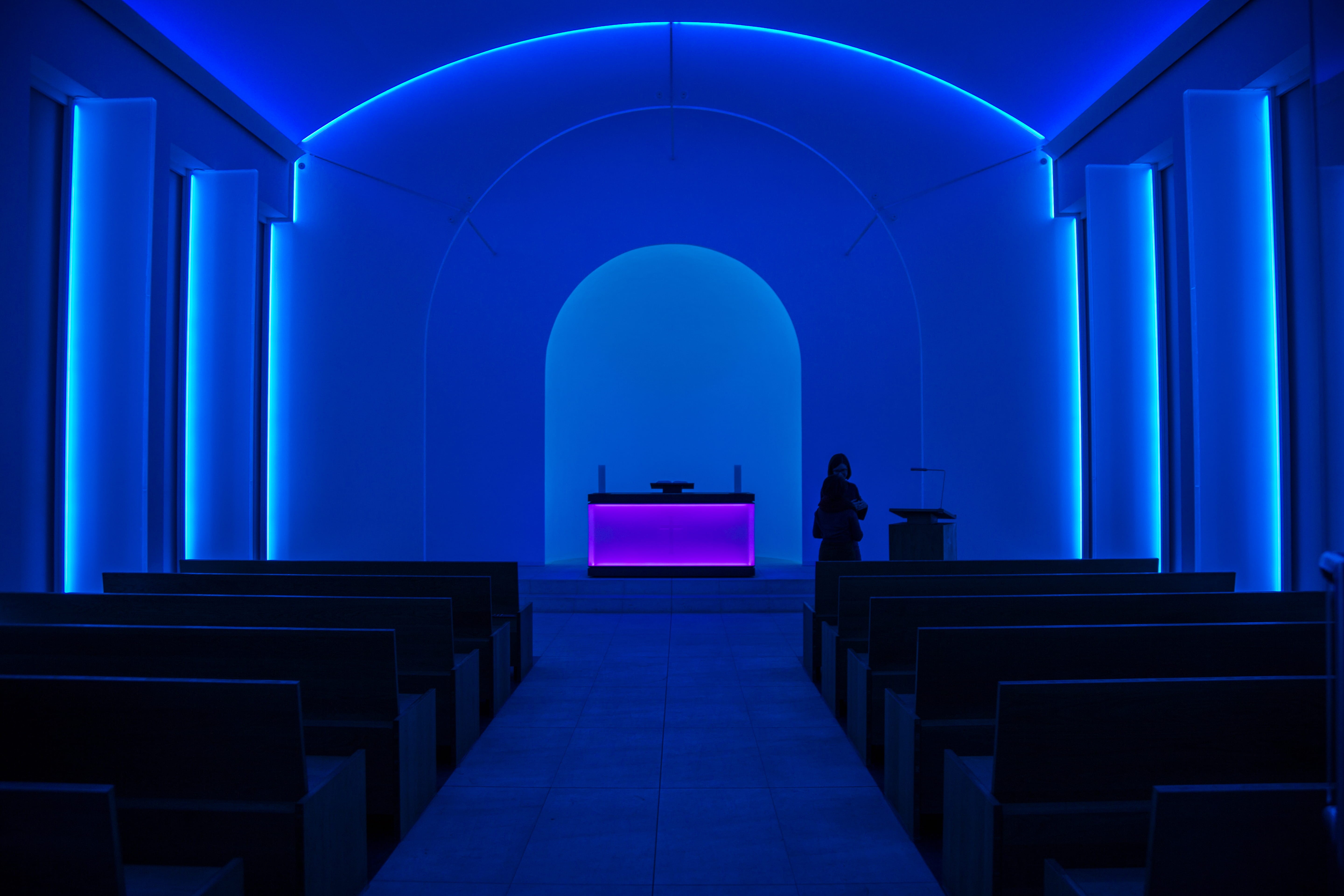 the way forward, purple, stage, illuminated, christian, 5K, indoors, chair, arch, chapel, corporate business, art, art piece, meeting, built structure, HD Wallpaper