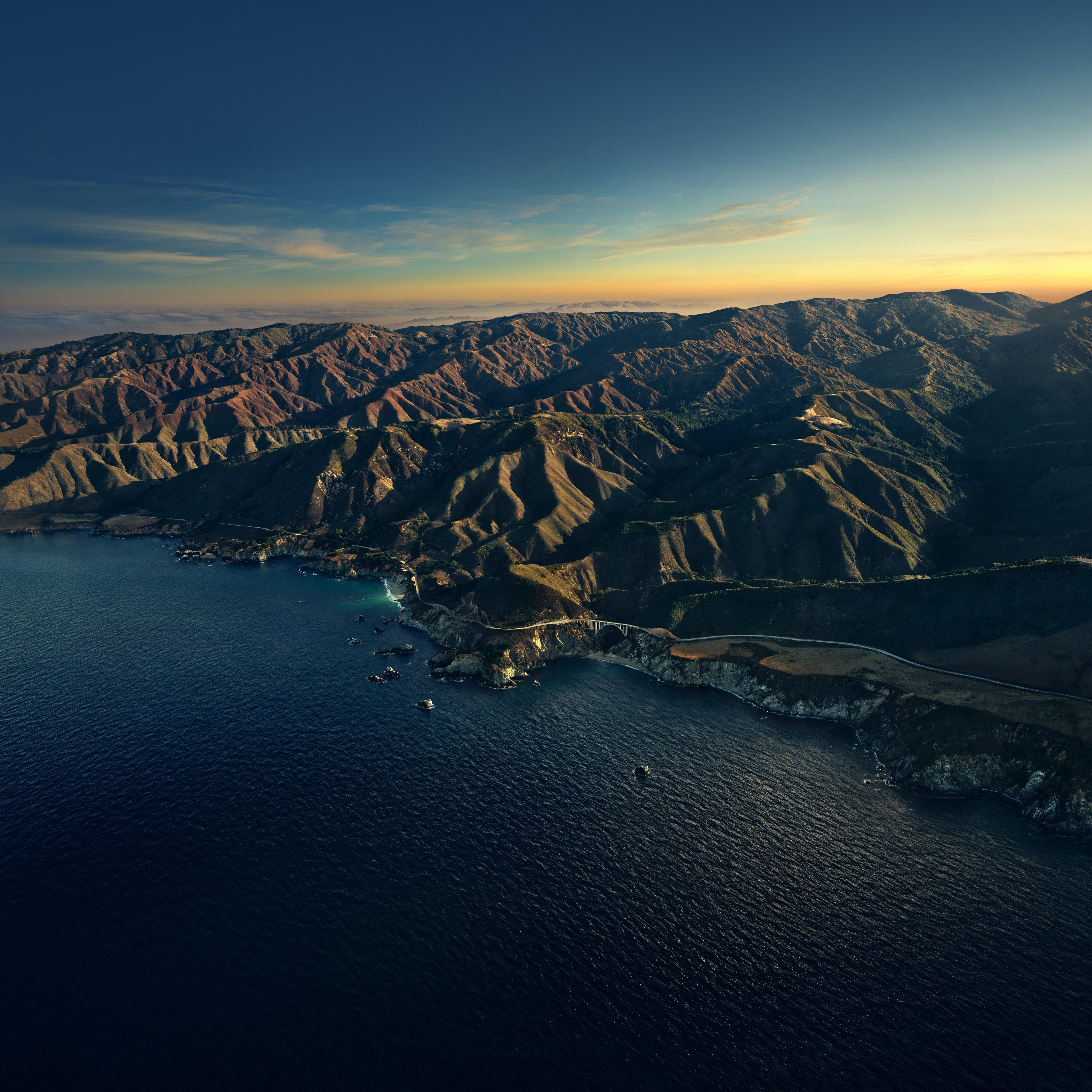 Big Sur, Mac OS X, mountains, clouds, water, 5K, landscape, Apple Inc., Phone HD Wallpaper