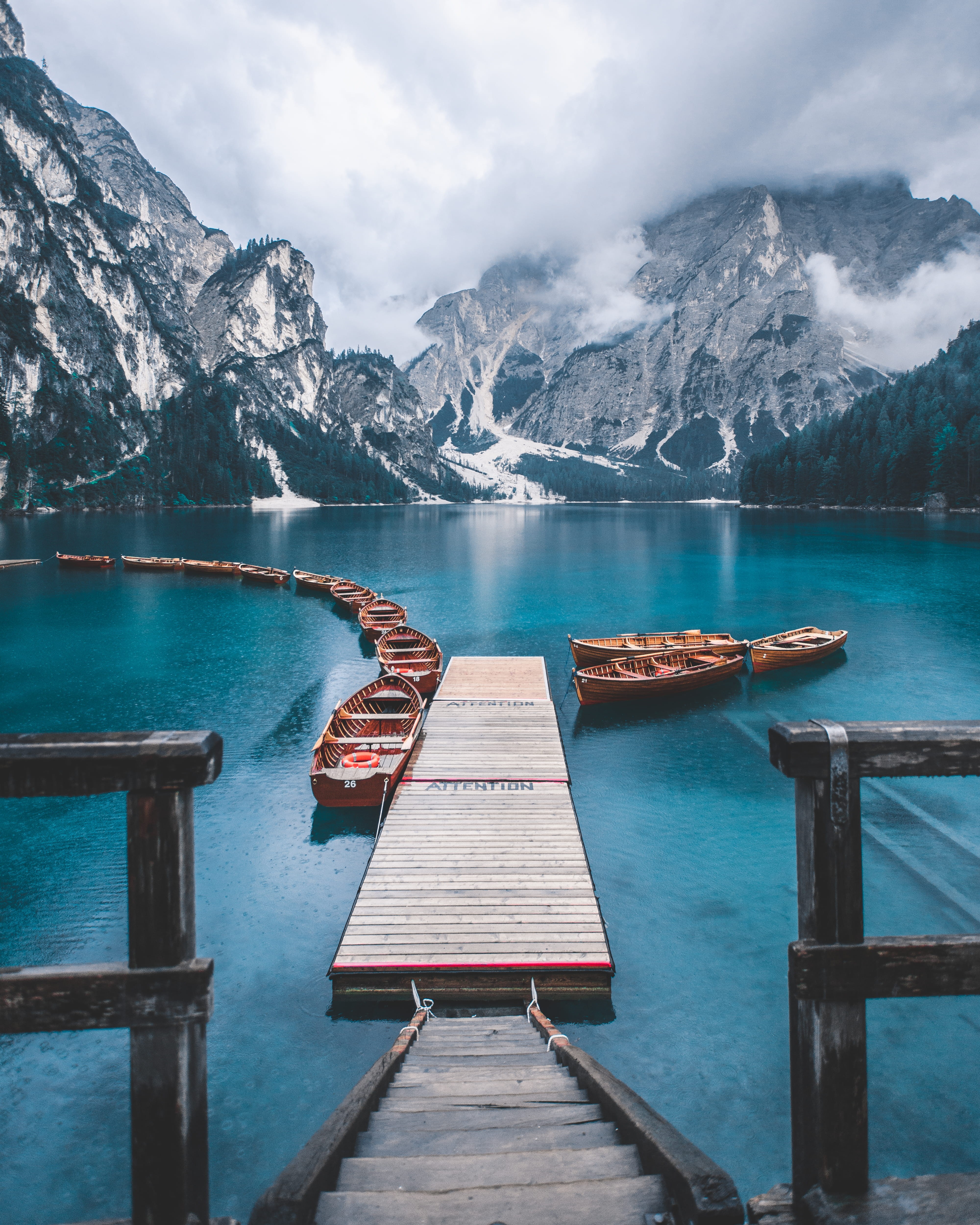 switzerland, idyllic, near, mountains, mist, blue, travel Destinations, austria, europe, tree, boat, wood - Material, dock, sky, pier, journey, italy, mountain Peak, Phone HD Wallpaper