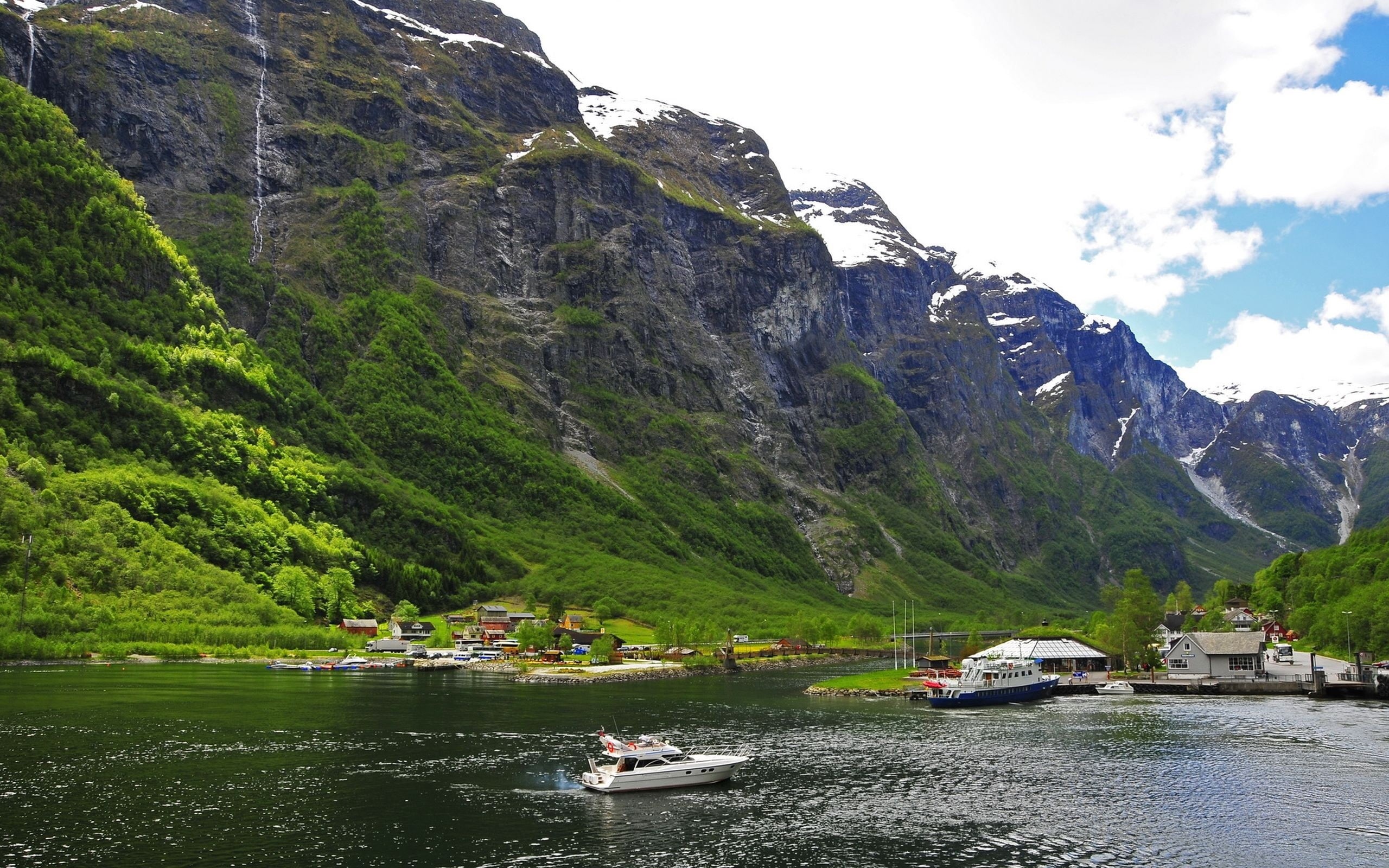 nature, beauty In Nature, geirangerfjord, travel, mountain Range, sea, tranquility, nautical Vessel, european Alps, white, rock - Object, hill, famous Place, HD Wallpaper