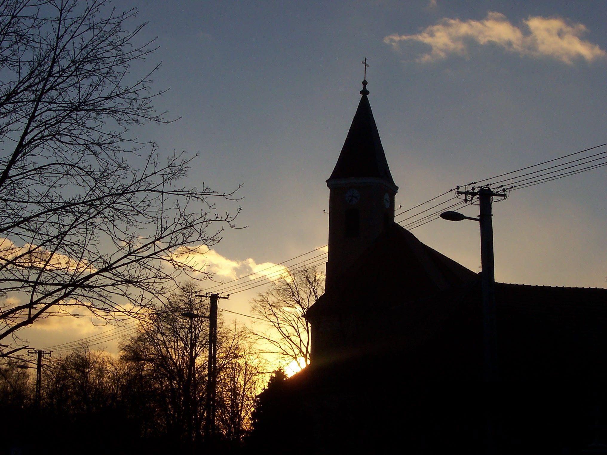 1080P, chruch, hungary, 3d and abstract, church, sunset, HD Wallpaper