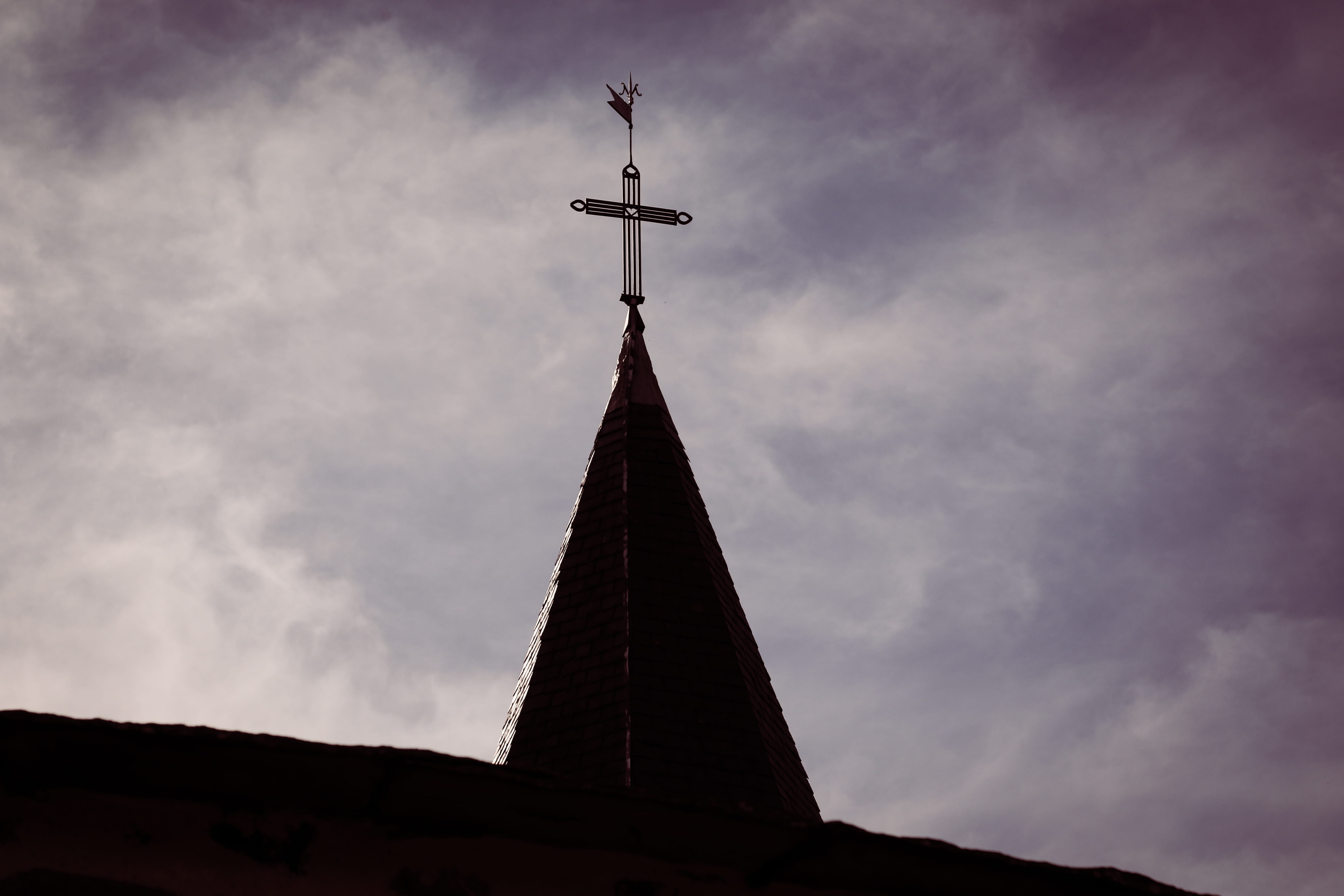 cross, built structure, building, silhouette, moudeyres, tower, outdoors, building exterior, no people, cloud - sky, france, nature, architecture, religion, HD Wallpaper