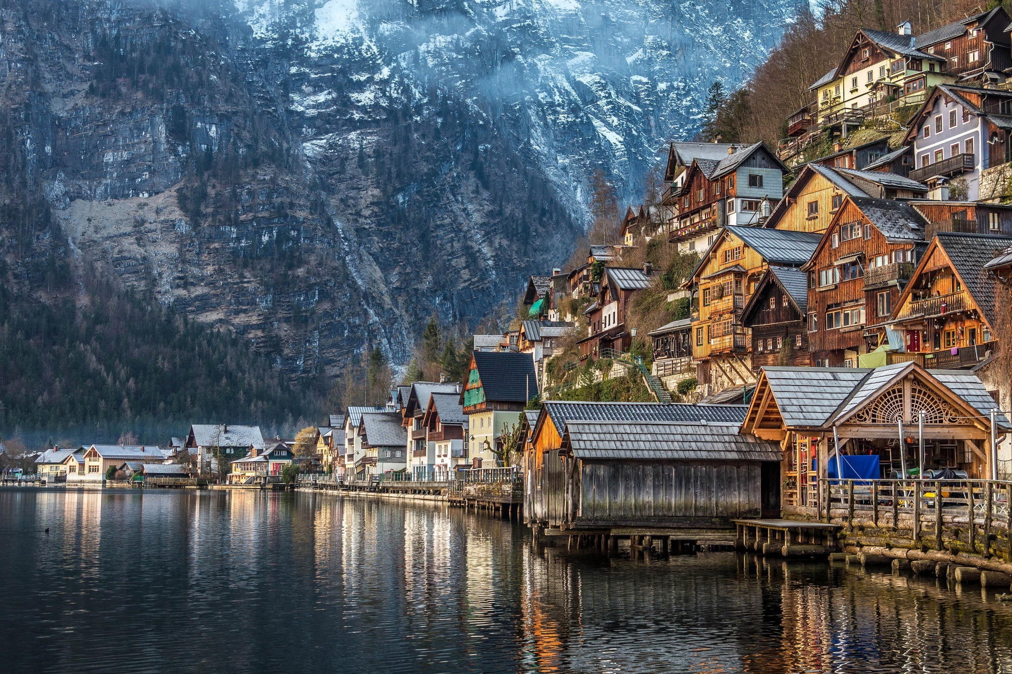 1080P, UNESCO monument, county, Austria, Hallstatt, Alps, HD Wallpaper