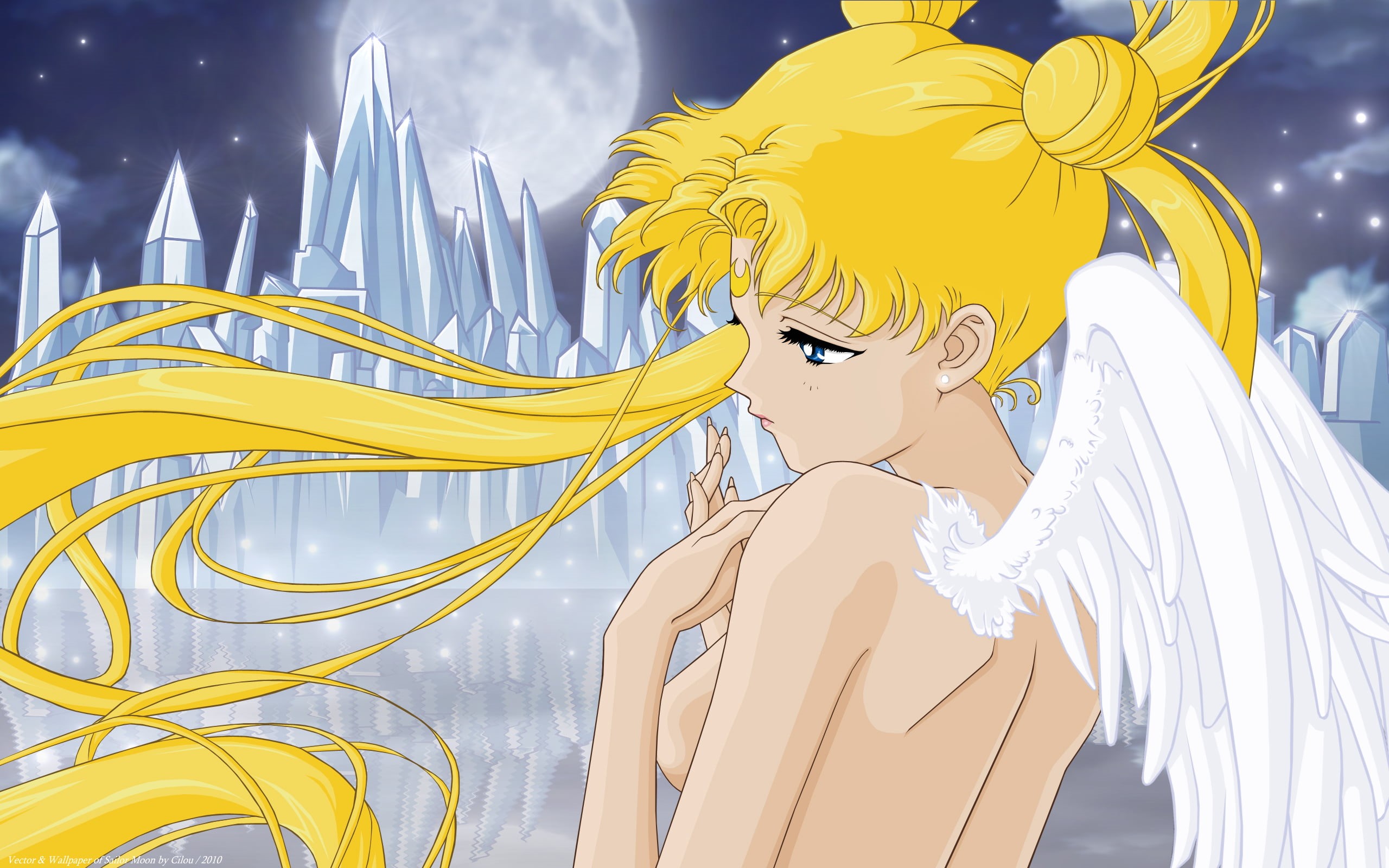 sailormoon, beautiful, fantasy, 2K, Usagi Tsukino, blue, computer Graphic, real people, waist up, religion, illustration, sailor moon, creativity, backgrounds, HD Wallpaper