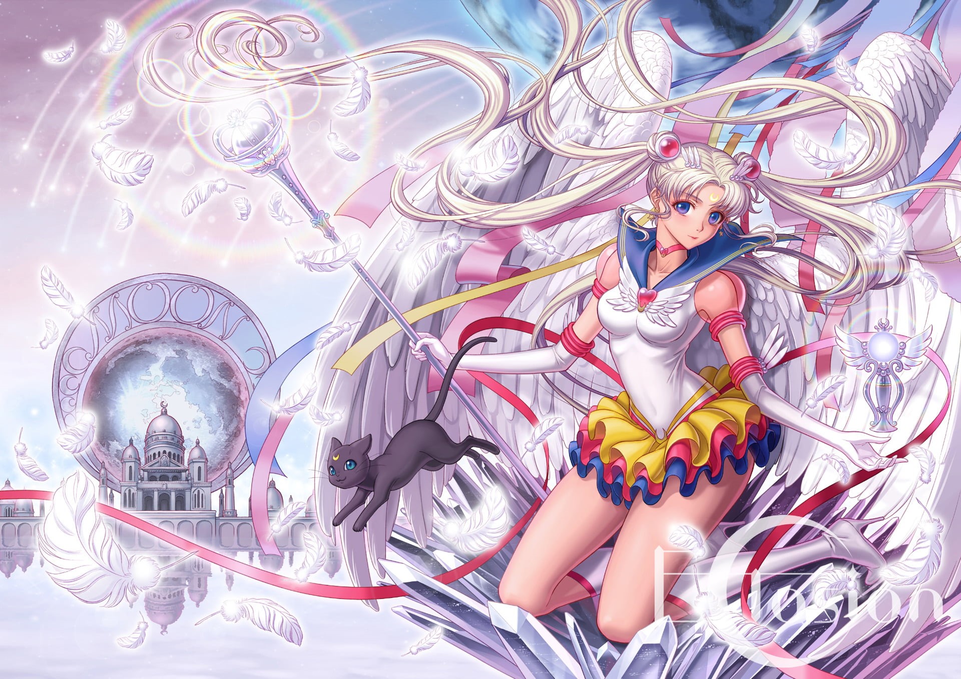 young women, fashion, Luna (Sailor Moon), representation, sailor, real people, one person, hairstyle, child, lifestyles, beauty, illustration, Usagi Tsukino, HD Wallpaper