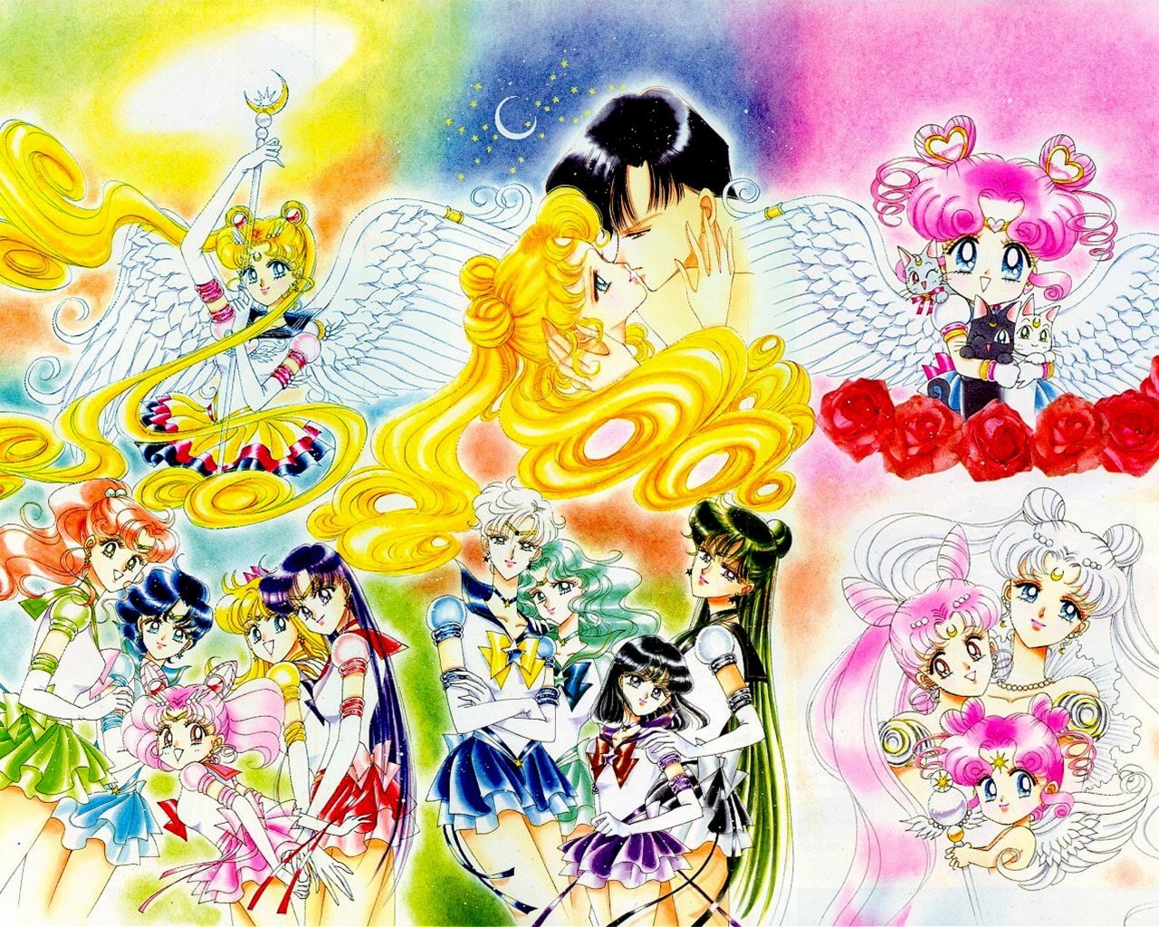 moon, anime, 720P, x, sailor, Sailor Moon, art, hd, HD Wallpaper