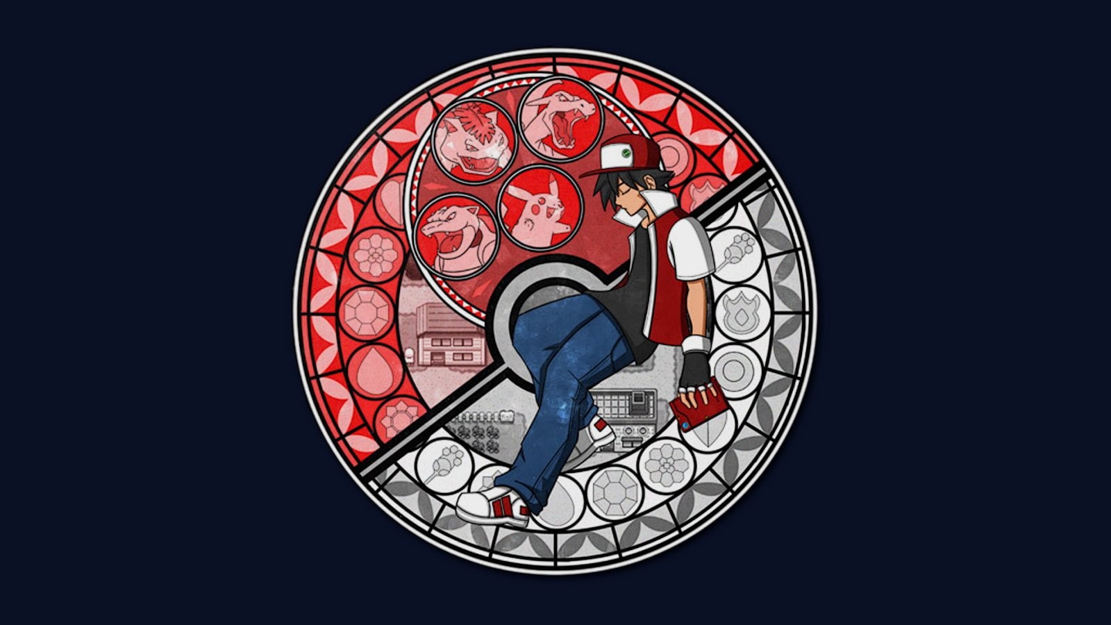 Venusaur (Pokémon), Pokeball, Pokémon, Pikachu, pattern, business, business person, indoors, geometric shape, real people, Charizard (Pokémon), 720P, design, HD Wallpaper