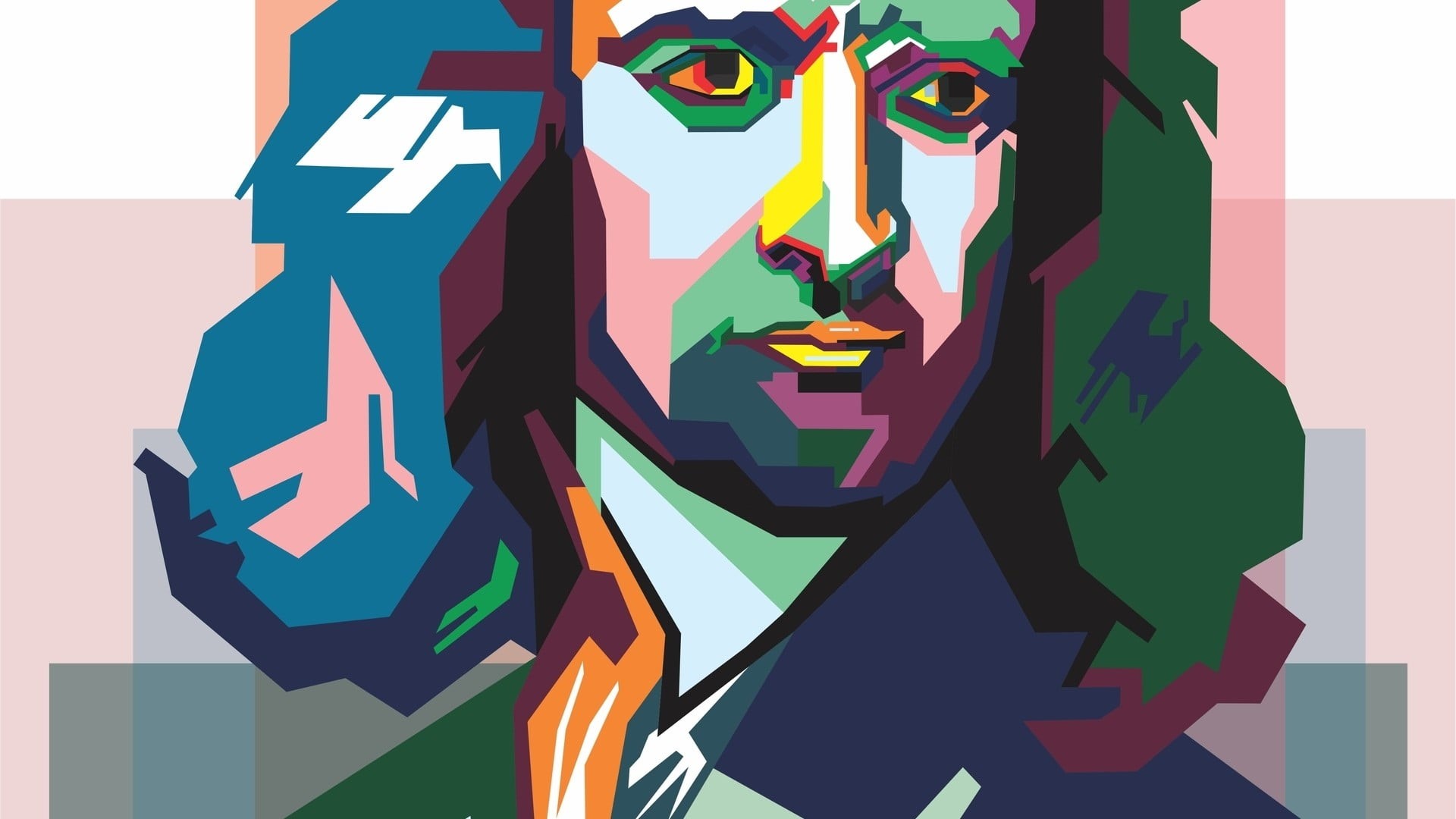 art and craft, artwork, painting, men, representation, minimalism, western script, Isaac Newton, multi colored, text, 1080P, creativity, face, communication, HD Wallpaper