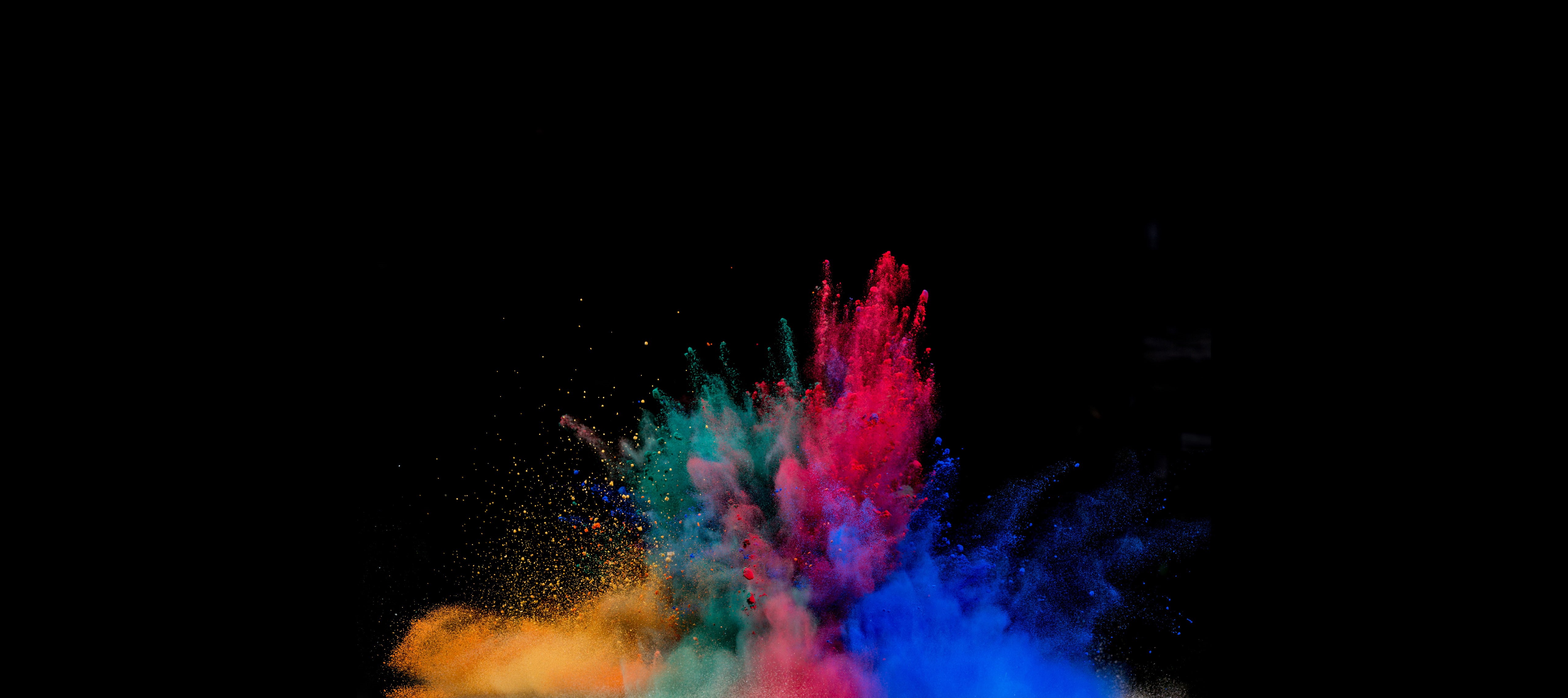 powder, colorful, 5K, explosion, impact, beautiful woman, creativity, people, celebration, multi colored, blue, holi, smoke - physical structure, studio shot, HD Wallpaper