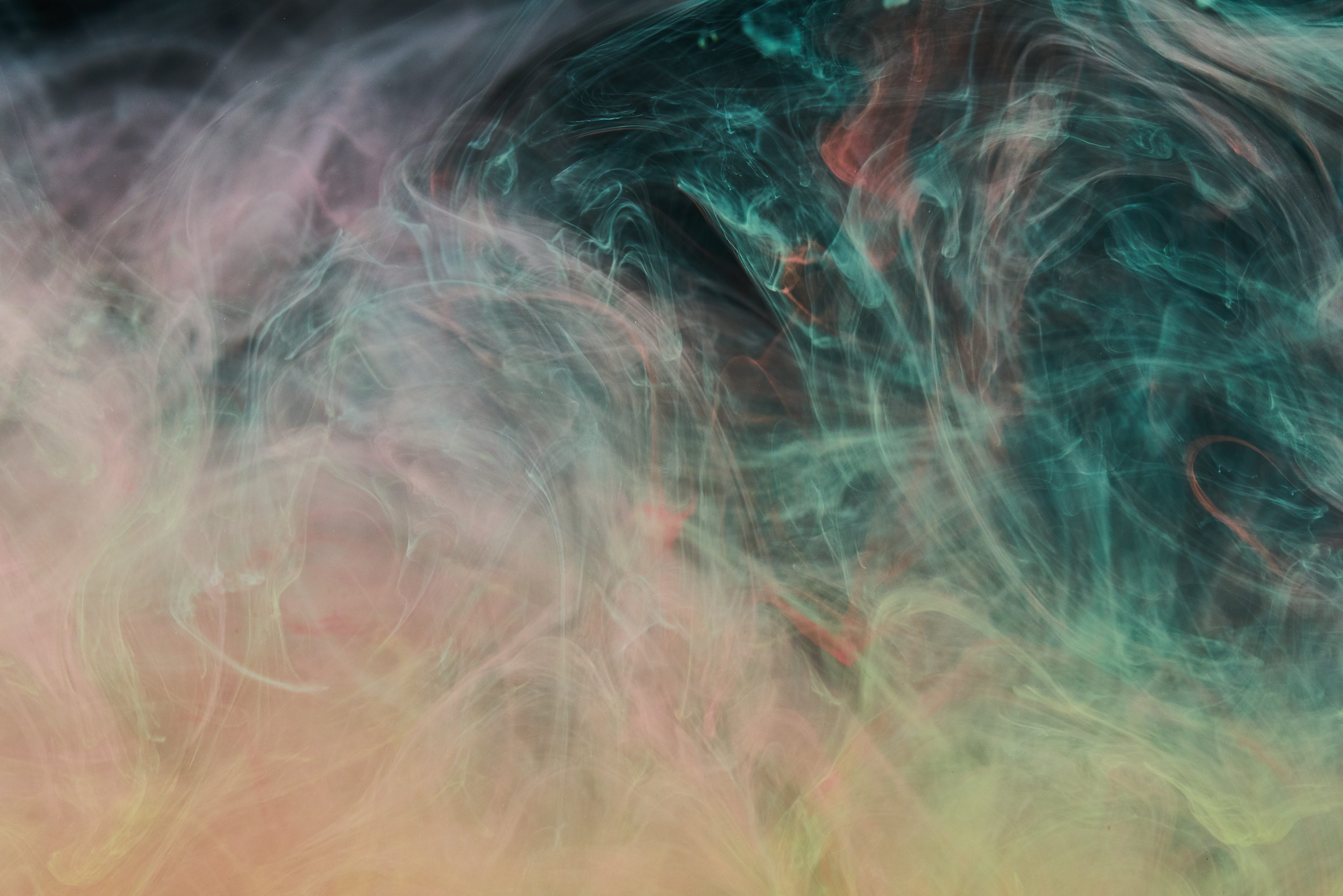 backgrounds, creative, artistic, drip, smoke - physical structure, jump, colors, flowing, close-up, textured, full frame, sea, design, paint, background, HD Wallpaper