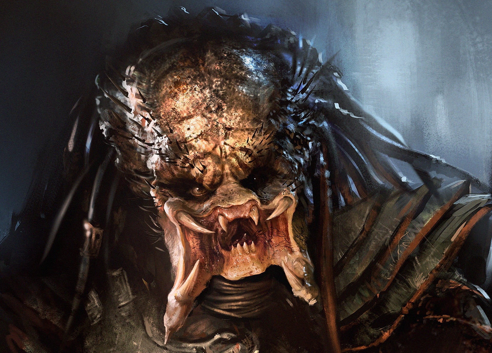creativity, alien, representation, old, fear, fangs, wall - building feature, 1080P, horror, demon, dead, sculpture, spooky, the past, statue, nature, HD Wallpaper