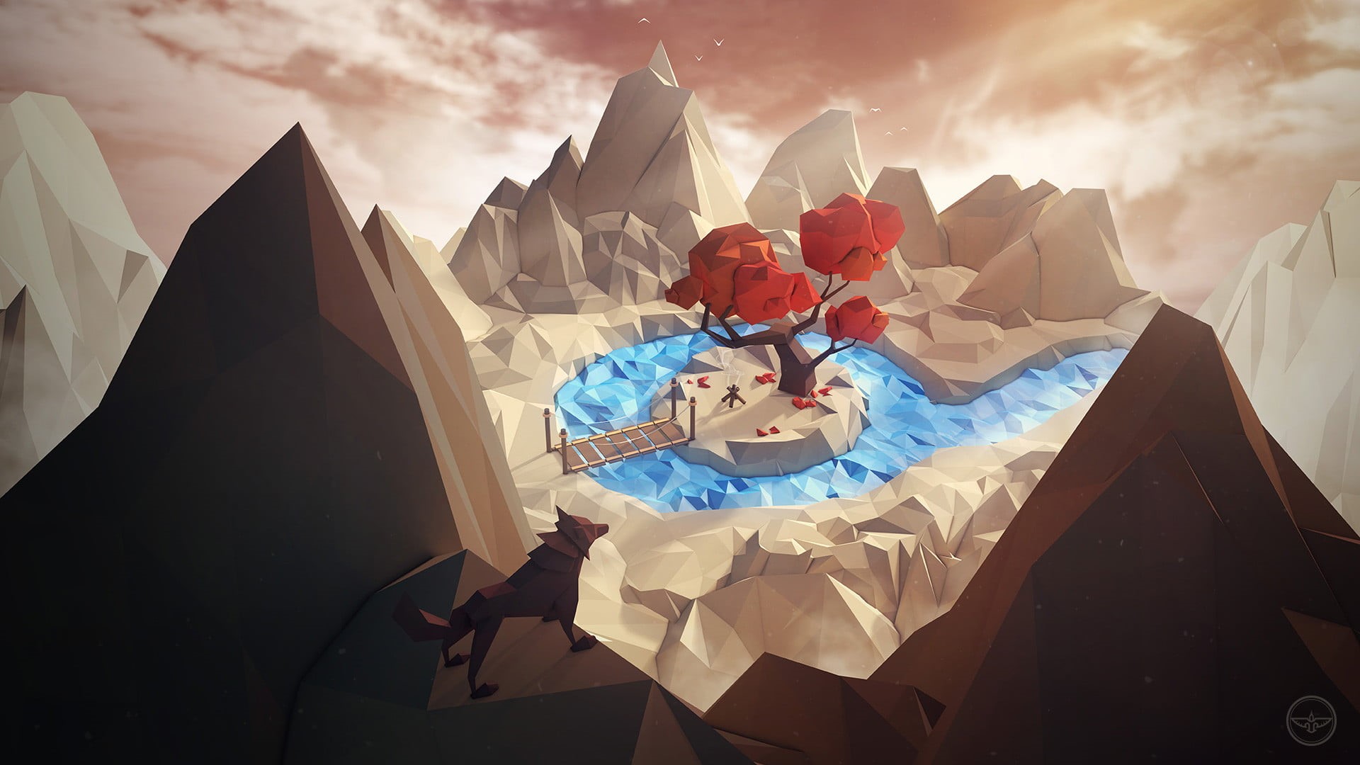 art and craft, built structure, screenshot, paper, outdoors, close-up, low poly, cloud - sky, landscape, day, beauty in nature, creativity, game, no people, HD Wallpaper