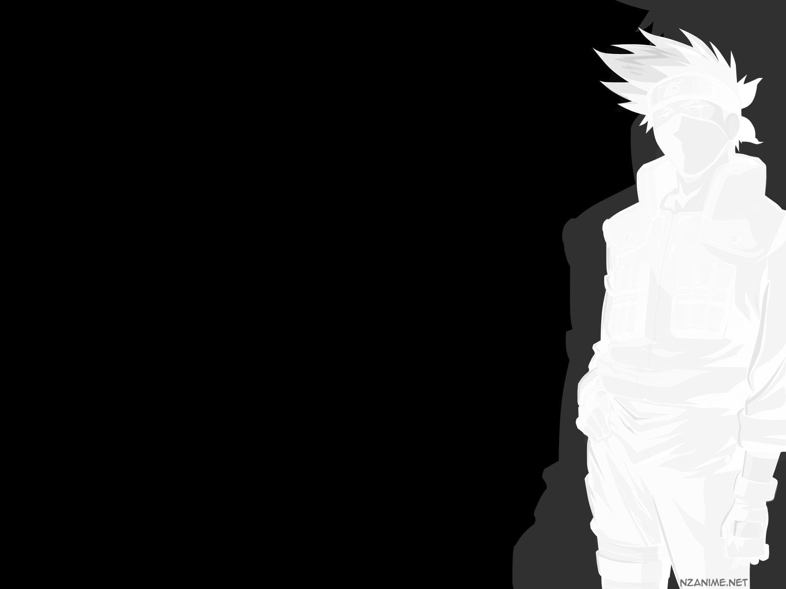 Anime, art and craft, Kakashi Hatake, human representation, representation, white color, architecture, built structure, black background, sky, statue, indoors, HD Wallpaper