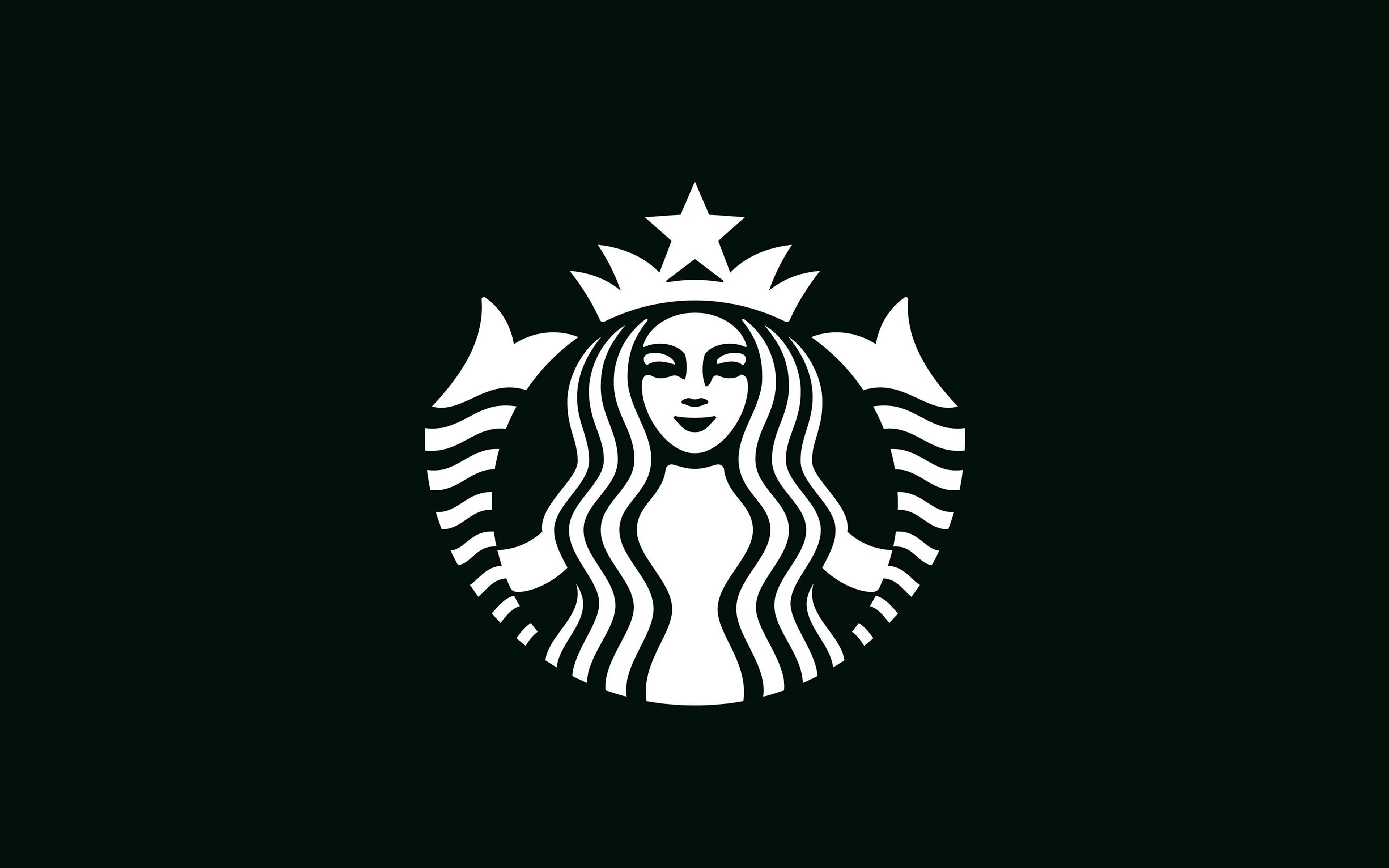 bw, art, black background, creativity, mask, starbucks, illustration, disguise, animal representation, indoors, copy space, 4K, white color, art and craft, HD Wallpaper