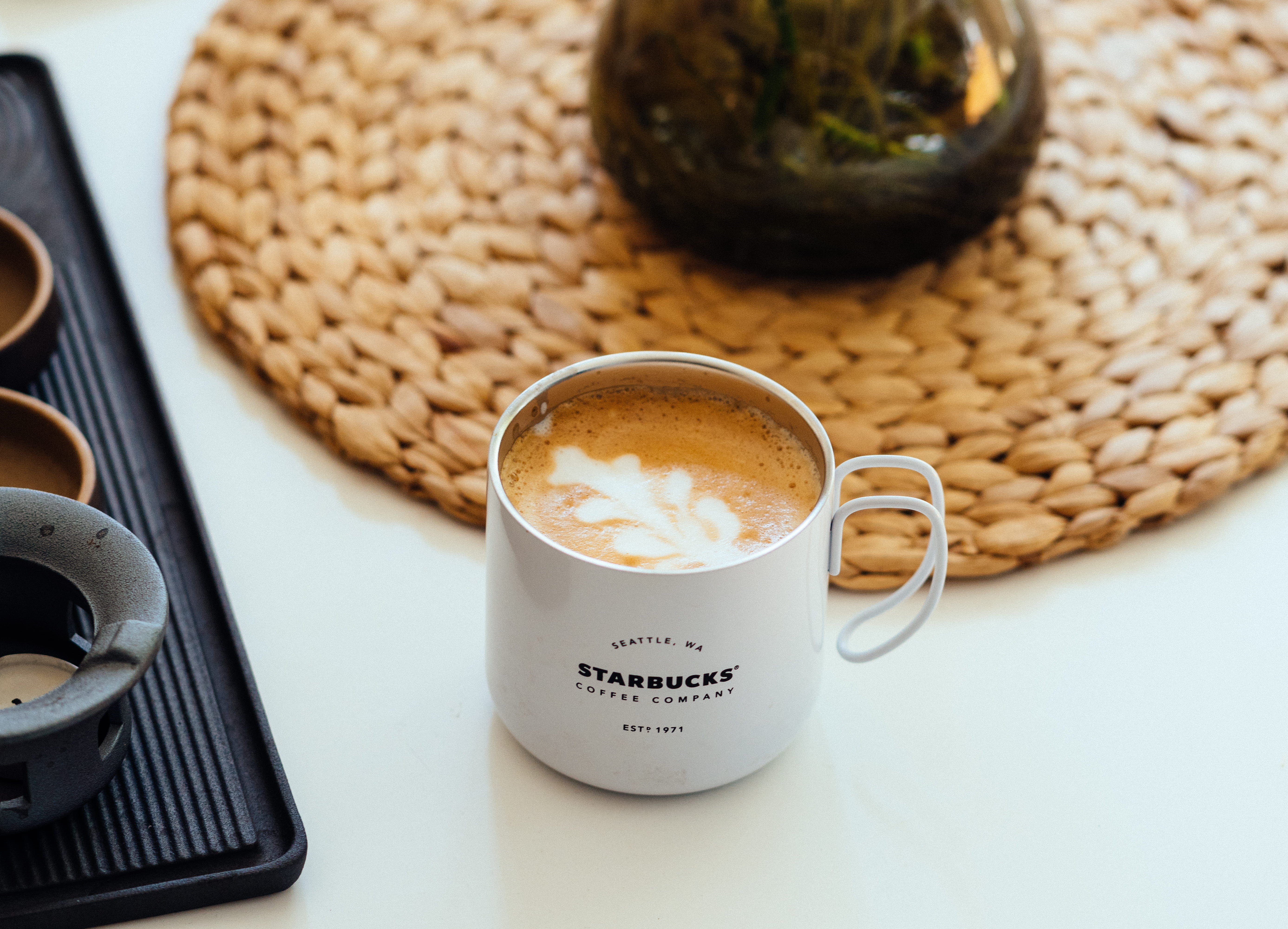 breakfast, 5K, household equipment, black, cappuccino, food, crockery, refreshment, wellbeing, cup, freshness, filled, text, close-up, studio shot, beside, HD Wallpaper