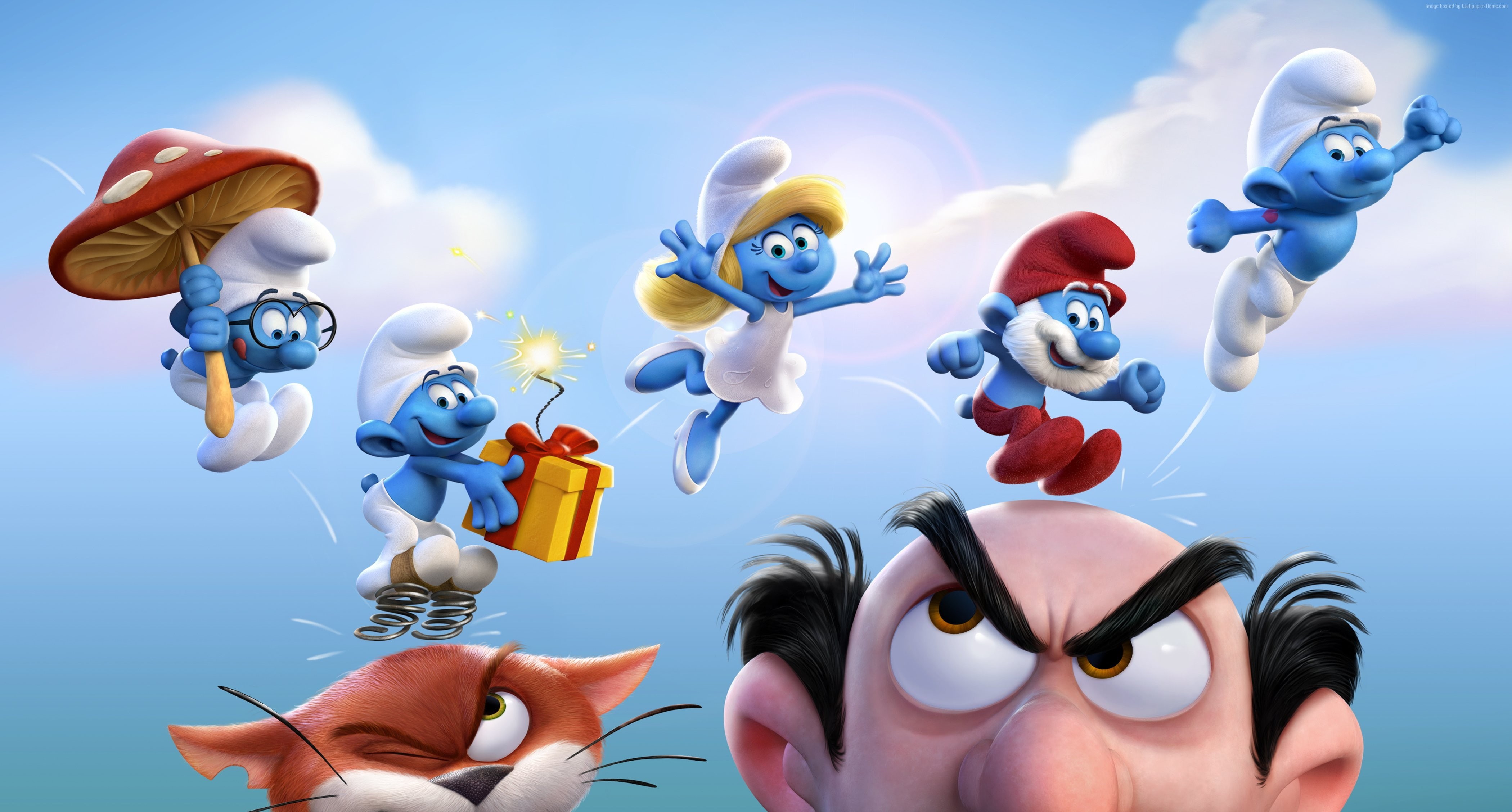 best animation movies, Smurfs: The Lost Village, 4K, Julia Roberts, Ariel Winter, HD Wallpaper