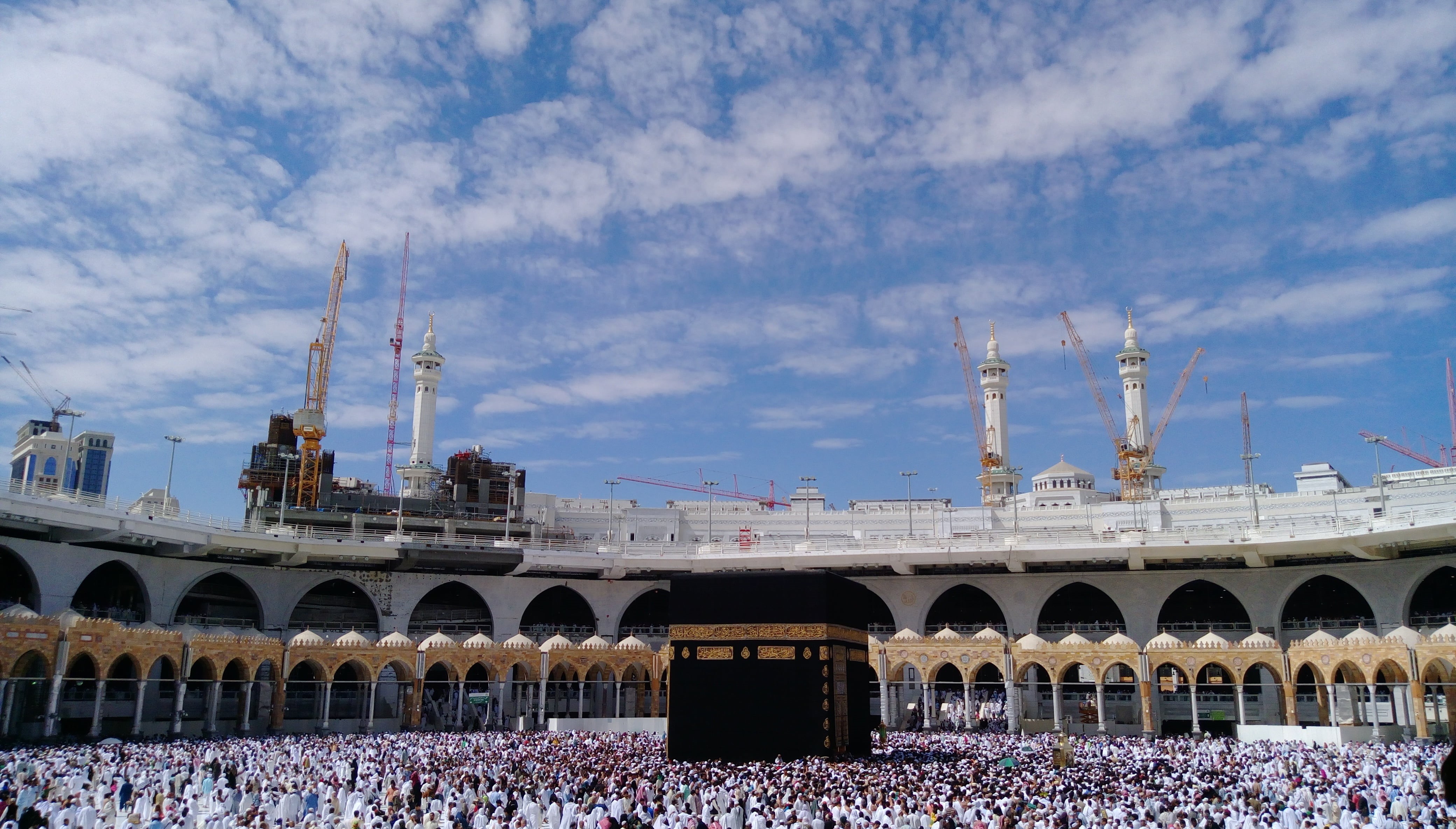 people, photo, water, connection, tourism, transportation, bridge, sky, baytullah, baitullah, kabba, 4K, built structure, kaba, day, nature, kaaba, city, HD Wallpaper