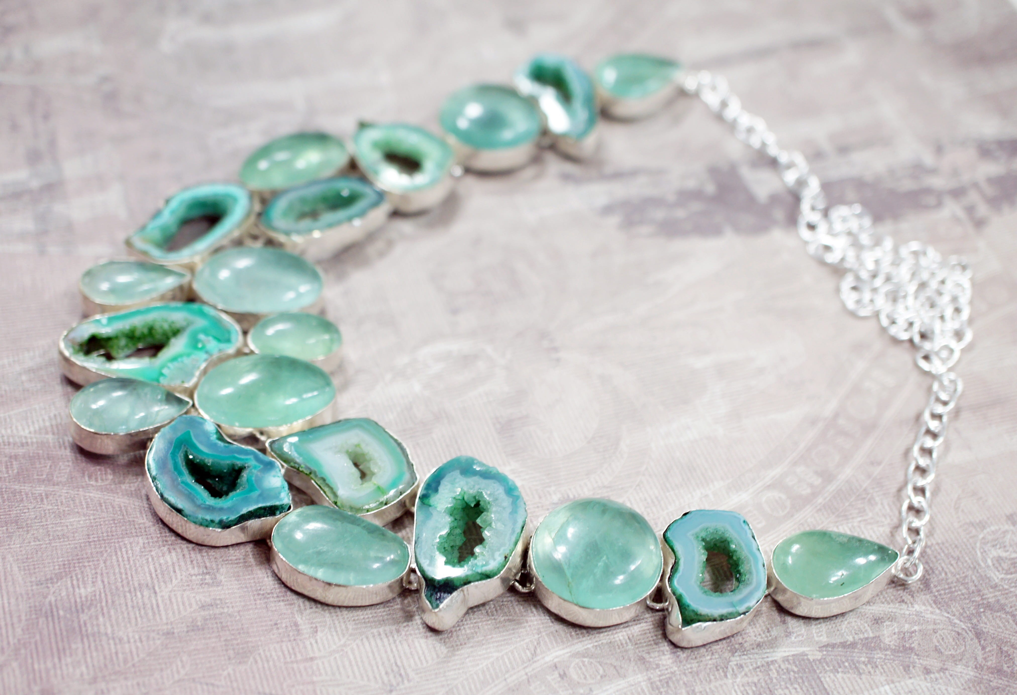 quartz, rock, elegance, Necklace, natural, Aqua, bracelet, geode, gemstone, handmade, turquoise colored, ring, huge, silver, gem, table, Apatite, no people, HD Wallpaper