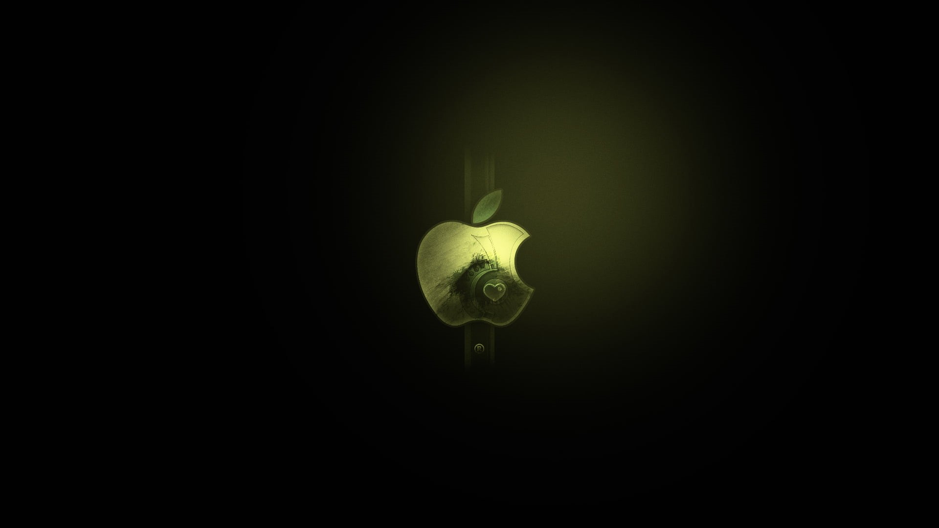 apple, representation, dark, illuminated, minimalism, animal representation, green, marine, mac, animal themes, logo, animal wildlife, studio shot, nature, HD Wallpaper
