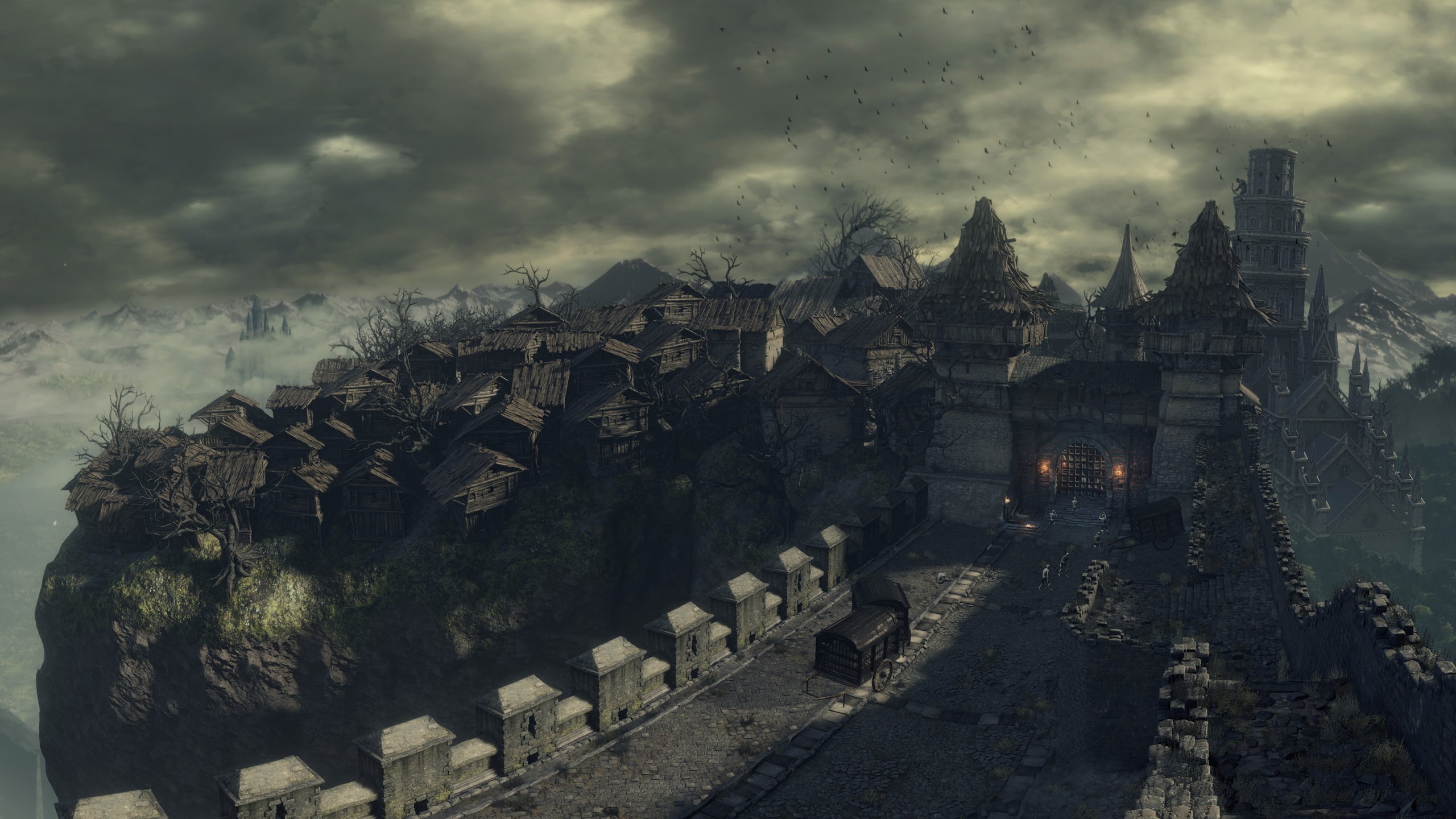 sky, the past, outdoors, video games, tourism, building exterior, building, religion, architecture, 2K, ancient civilization, Dark Souls III, Undead Settlement, HD Wallpaper
