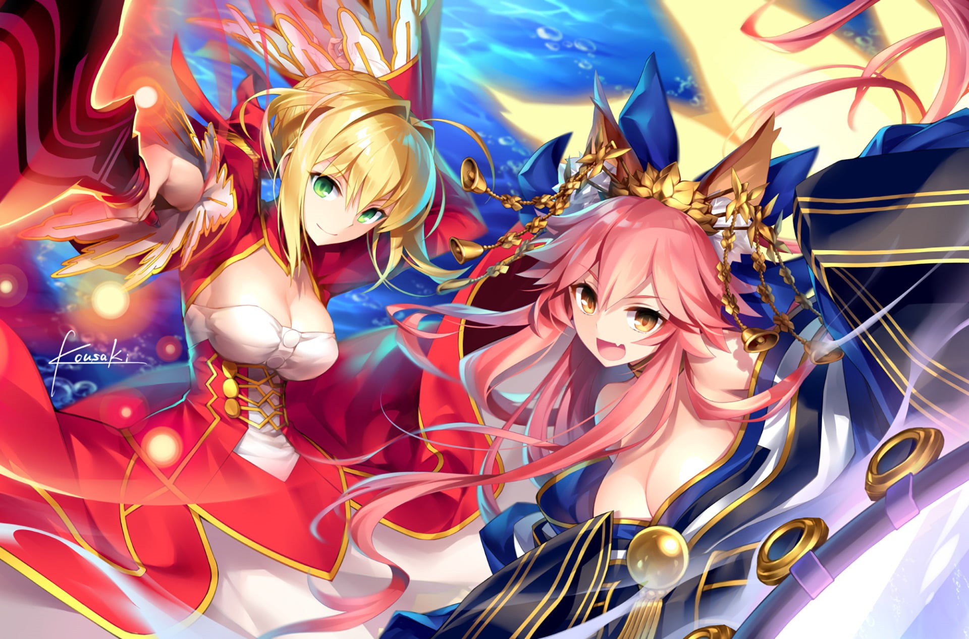 Red Saber, indoors, carousel, Fate Series, human representation, close-up, choice, carnival, amusement park ride, arts culture and entertainment, festival, HD Wallpaper