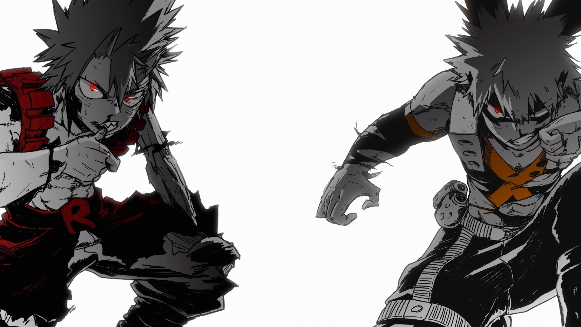 1080P, Katsuki Bakugou, My Hero Academia, Eijiro Kirishima, Anime, HD Wallpaper