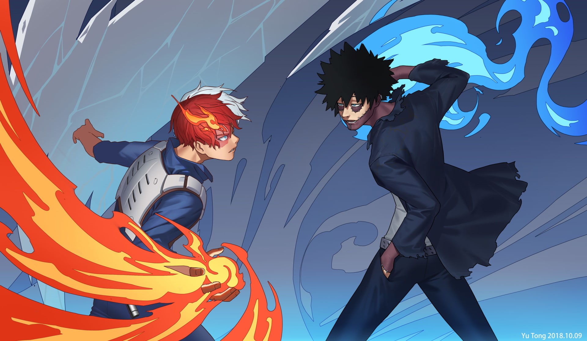 Anime, 1080P, Shoto Todoroki, My Hero Academia, Dabi (Boku No Hero Academia), HD Wallpaper