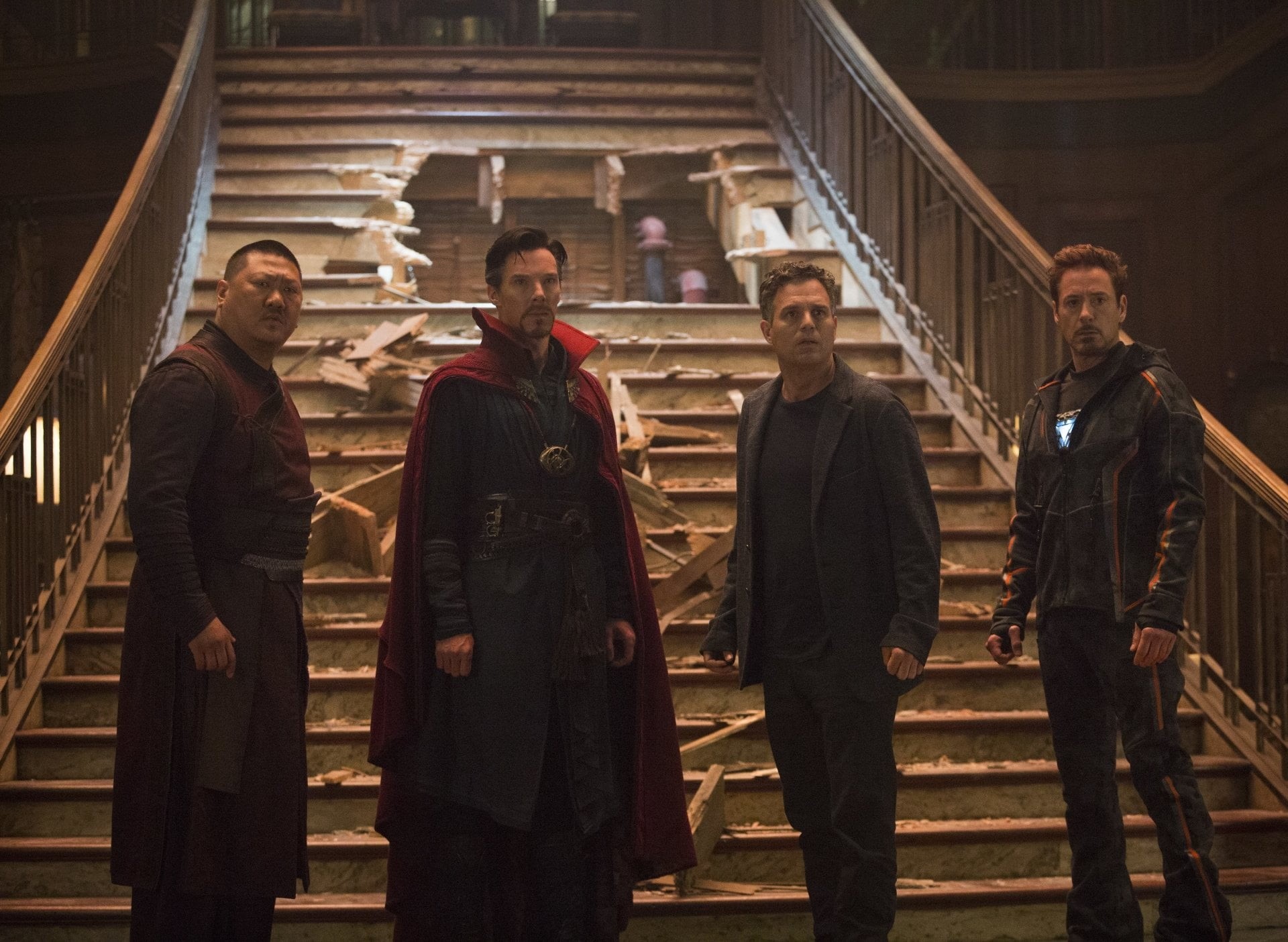 men, built structure, architecture, three quarter length, Avengers: Infinity War, portrait, 1080P, young adult, males, Tony Stark, Wong (Marvel Comics), HD Wallpaper