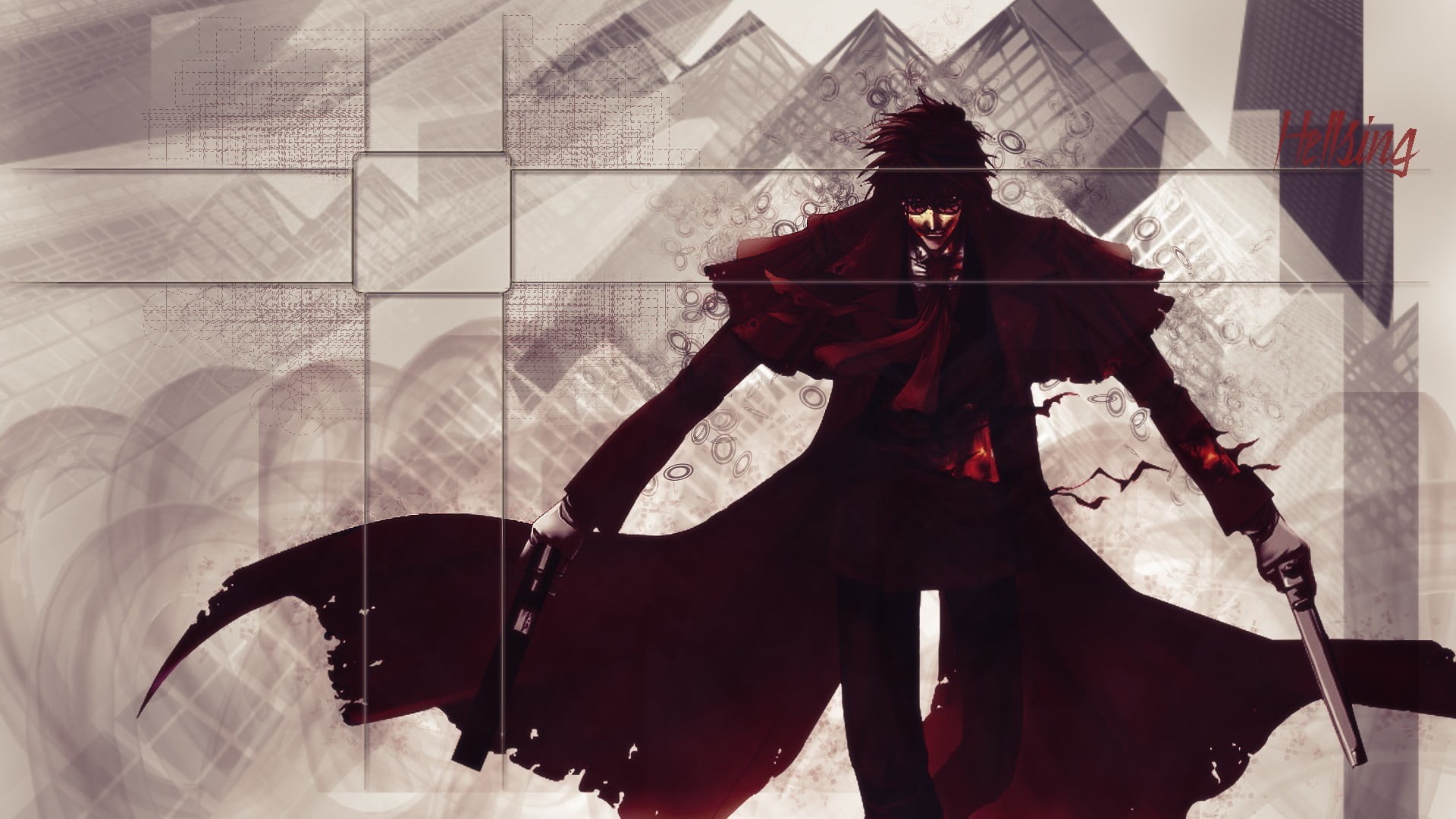 weapon, character, standing, Alucard, architecture, building exterior, leisure activity, lifestyles, built structure, shadow, illustration, clothing, sunlight, HD Wallpaper