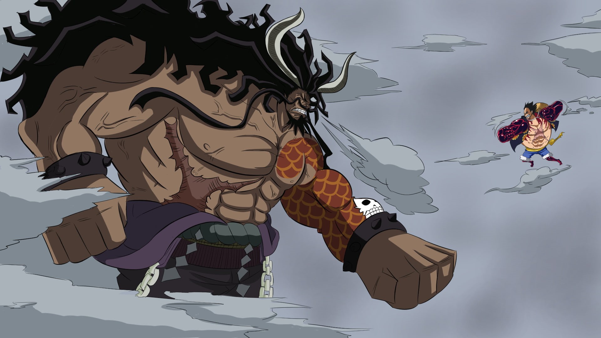 One Piece, Kaido (One Piece), 1080P, Anime, Monkey D. Luffy, HD Wallpaper