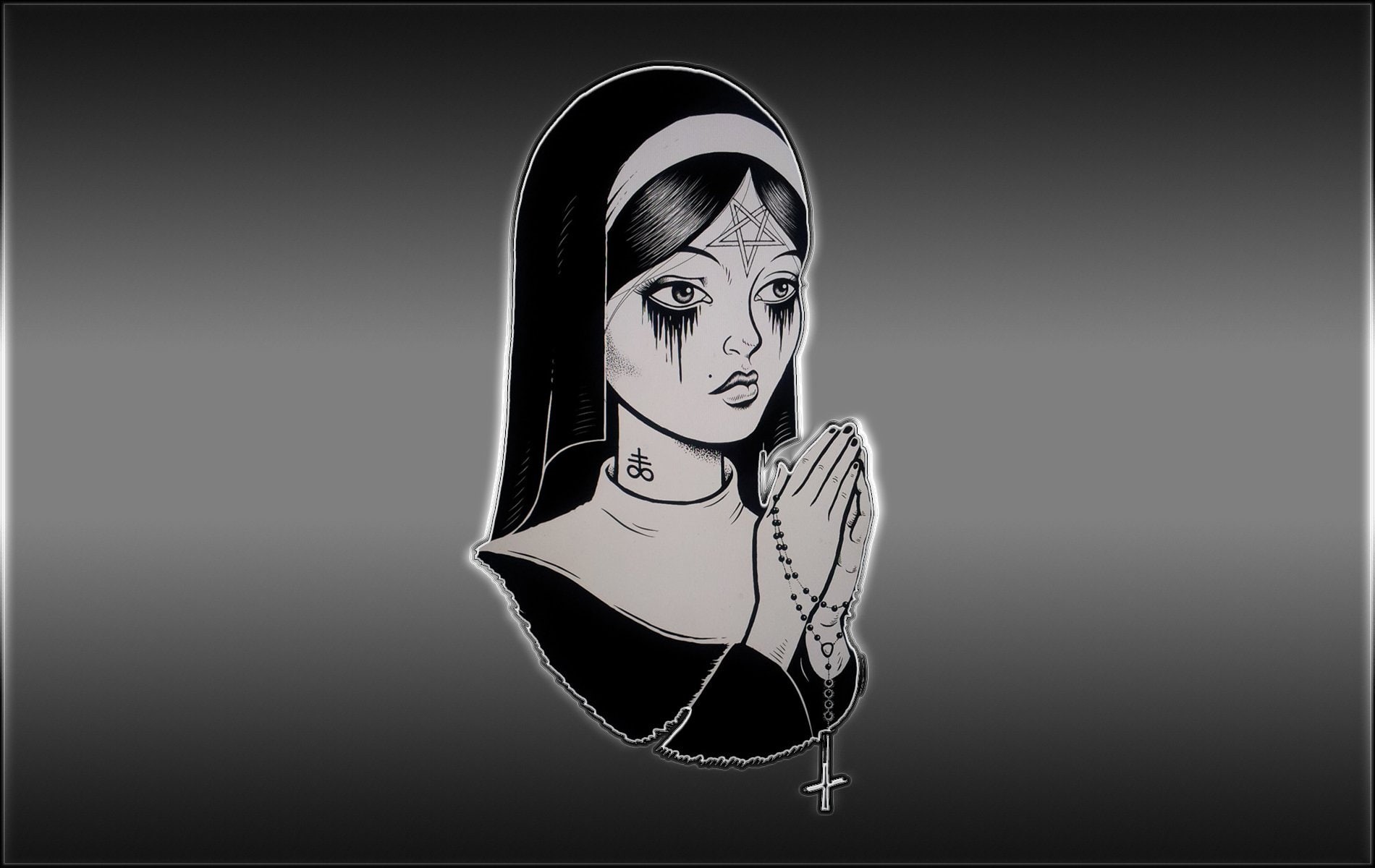 720P, satanic, silver, nun, HD Wallpaper