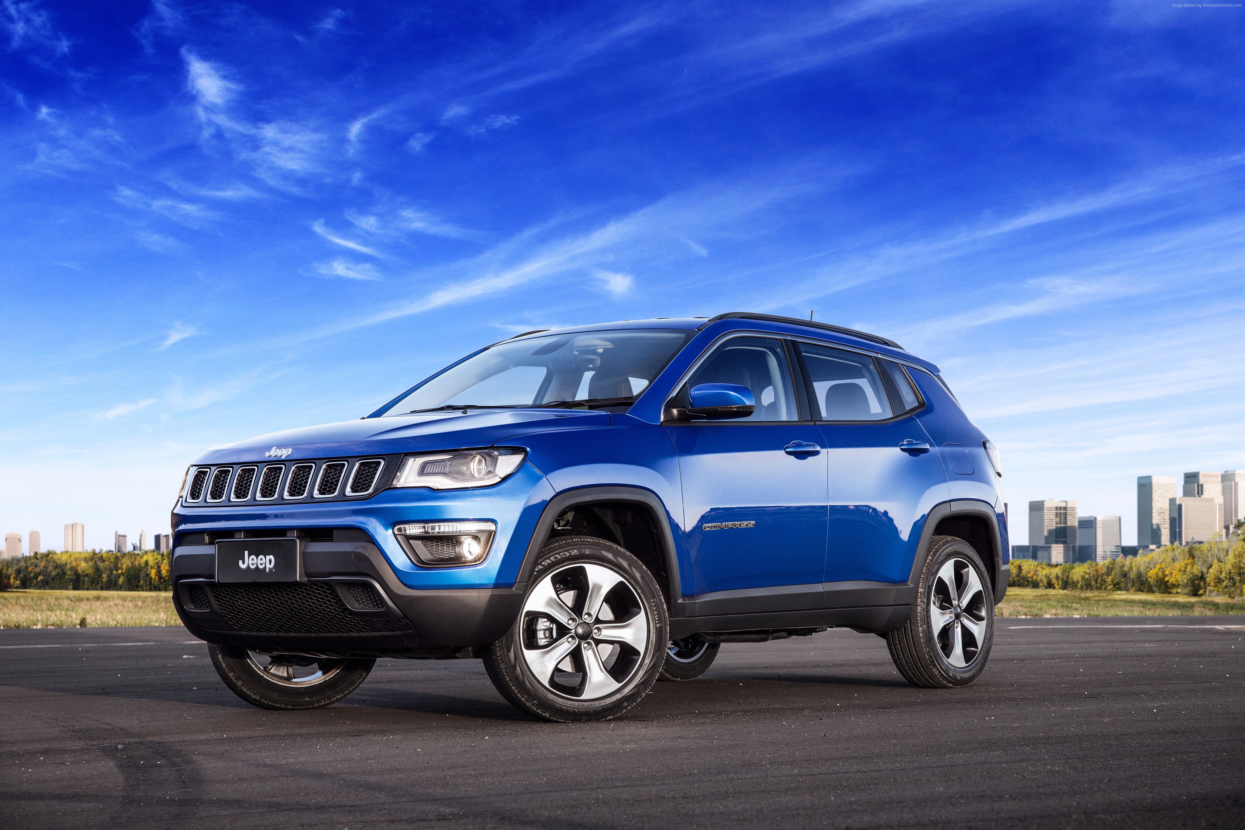 Jeep Compass longitude, 4K, suv, blue, HD Wallpaper