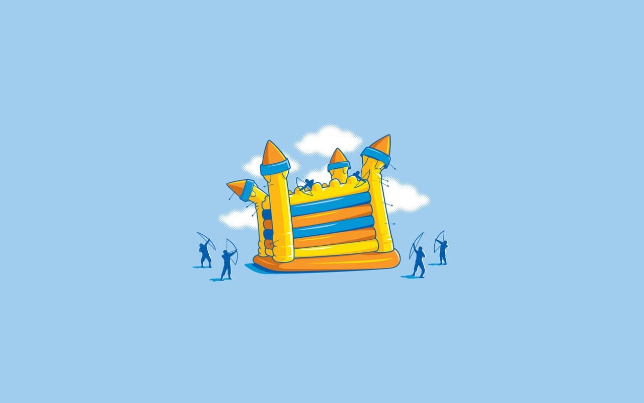 battle, yellow, minimalism, leisure activity, outdoors, blue, day, threadless, nature, clear sky, mode of transportation, illustration, sunlight, copy space, HD Wallpaper