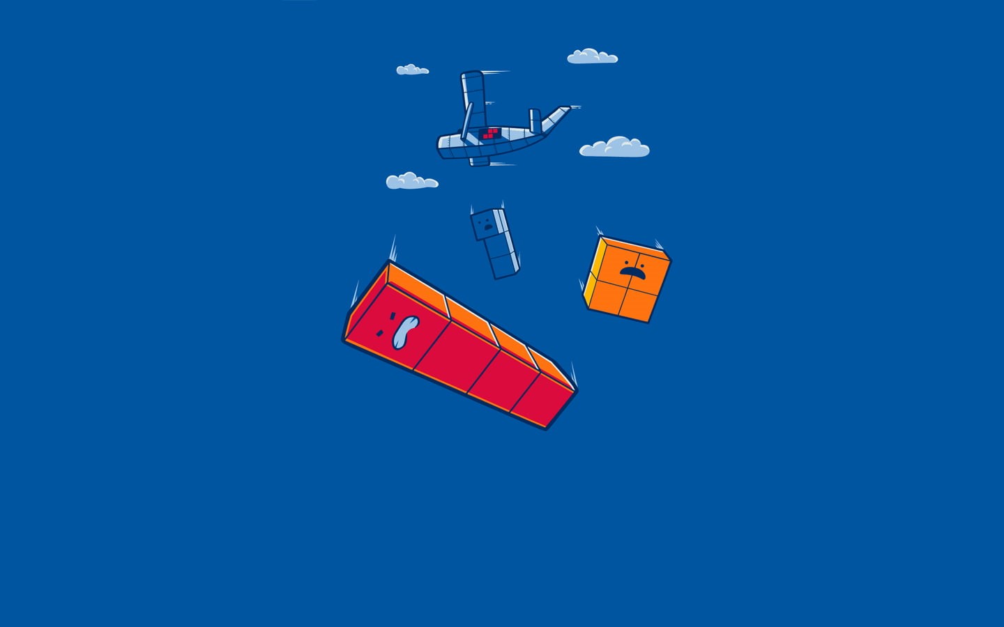 plane, orange color, single object, threadless, blue, video games, airplane, studio shot, nature, red, colored background, blue background, copy space, HD Wallpaper