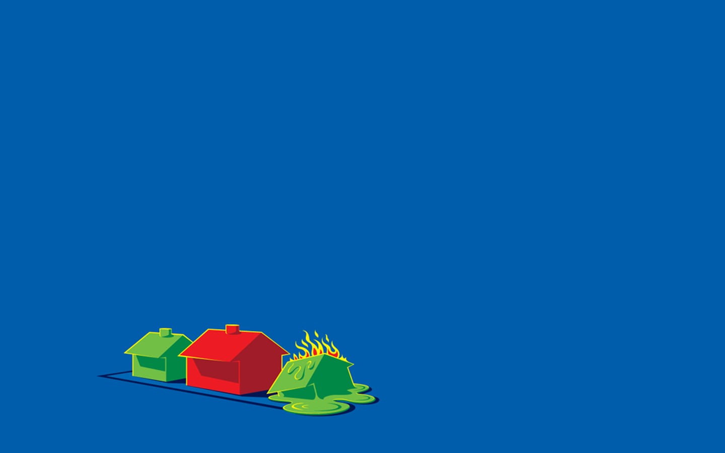 no people, copy space, illustration, flag, multi colored, 720P, blue, red, blue background, threadless, creativity, simple, backgrounds, house, yellow, HD Wallpaper
