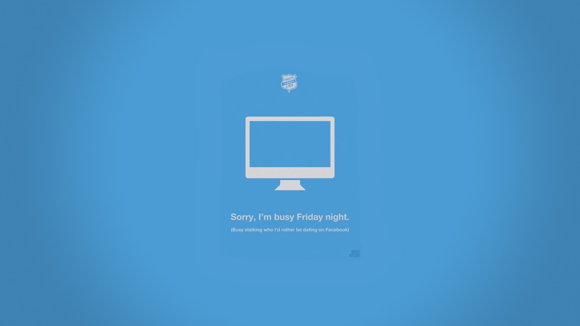 technology, humor, flat, blue background, no people, computer icon, screen, single object, colored background, sign, copy space, communication, symbol, HD Wallpaper
