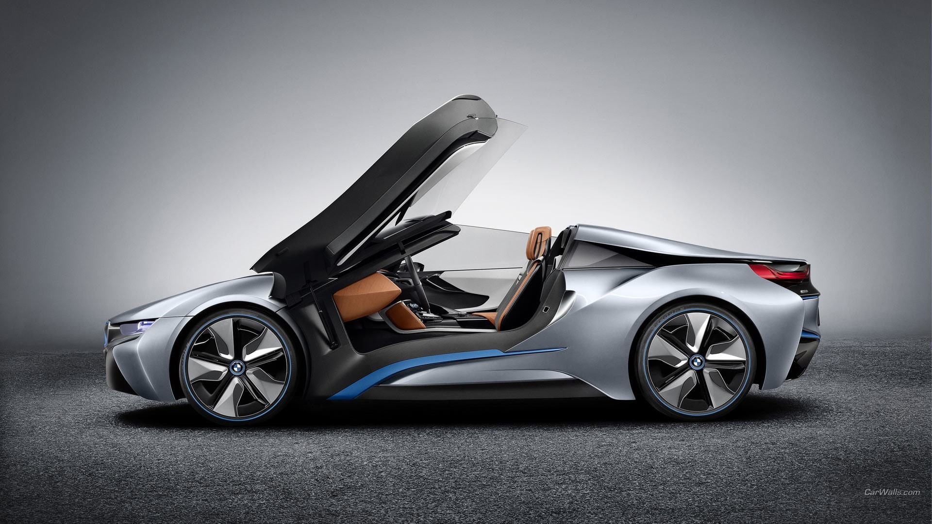 car, transportation, silver colored, vehicle, chrome, side view, studio shot, BMW i8, red, wheel, no people, land vehicle, sports car, shiny, BMW, modern, HD Wallpaper